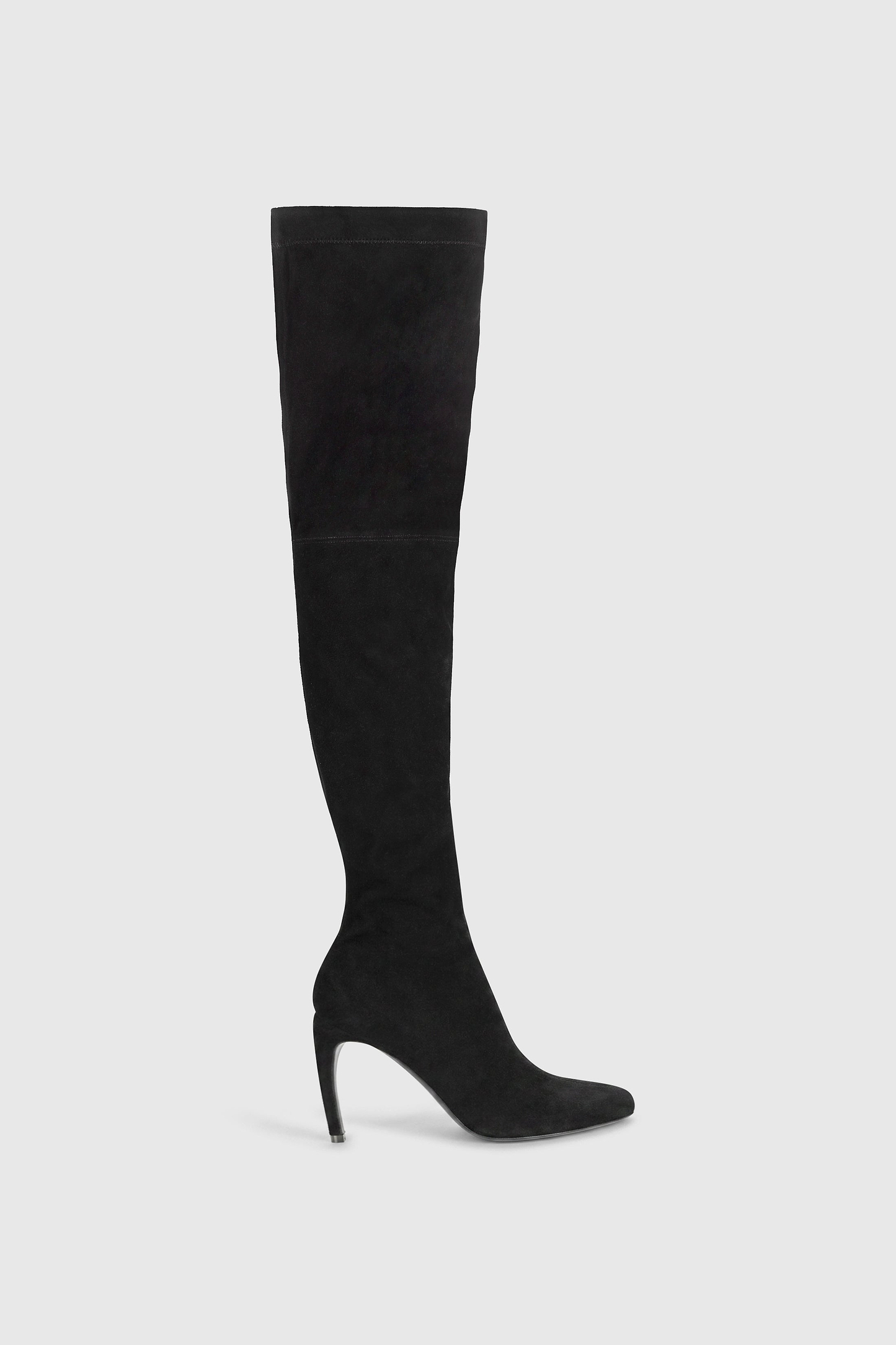 Harlow Thigh-High Boot 100 Black Stretch Suede