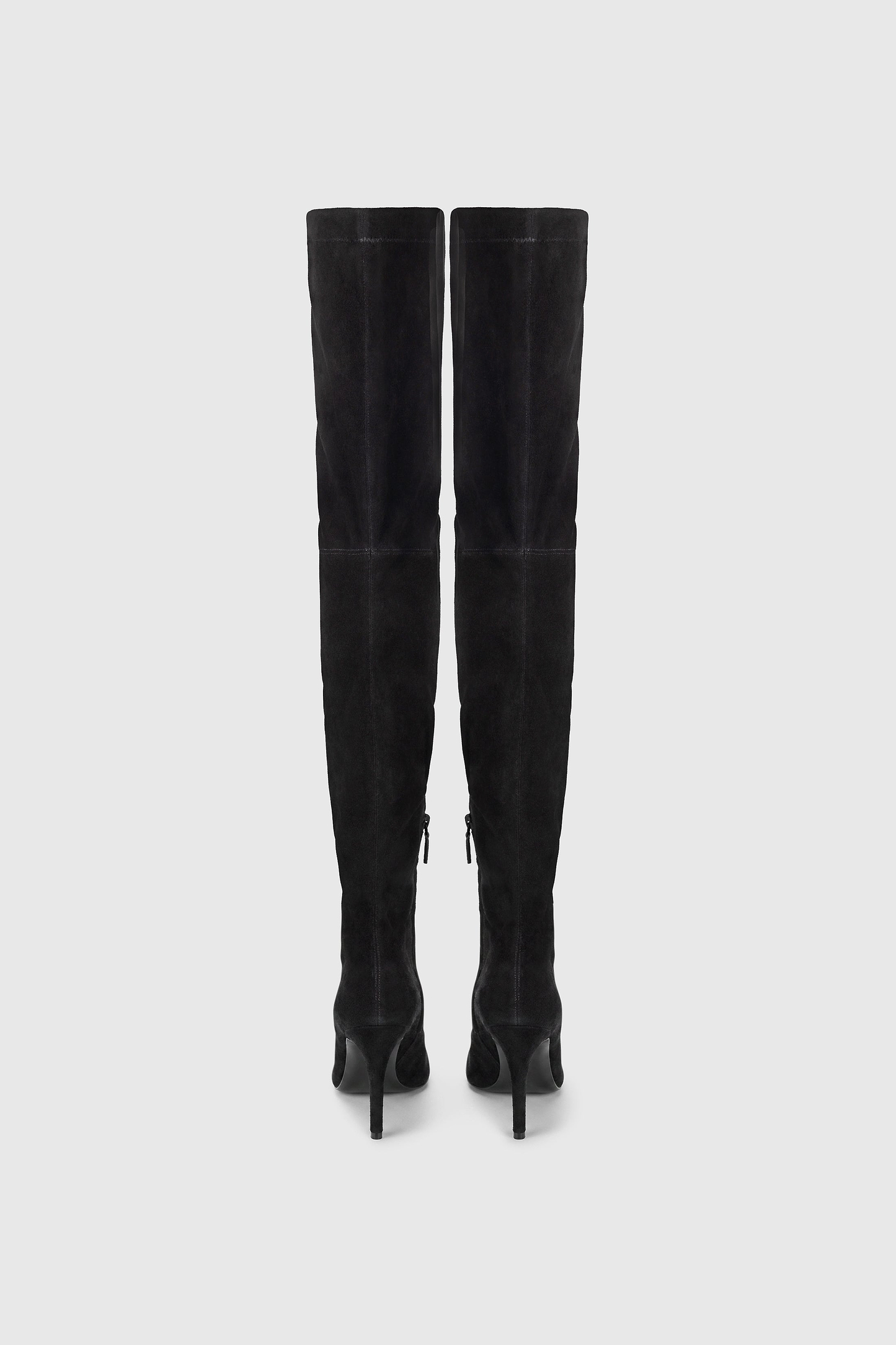Harlow Thigh-High Boot 100 Black Stretch Suede