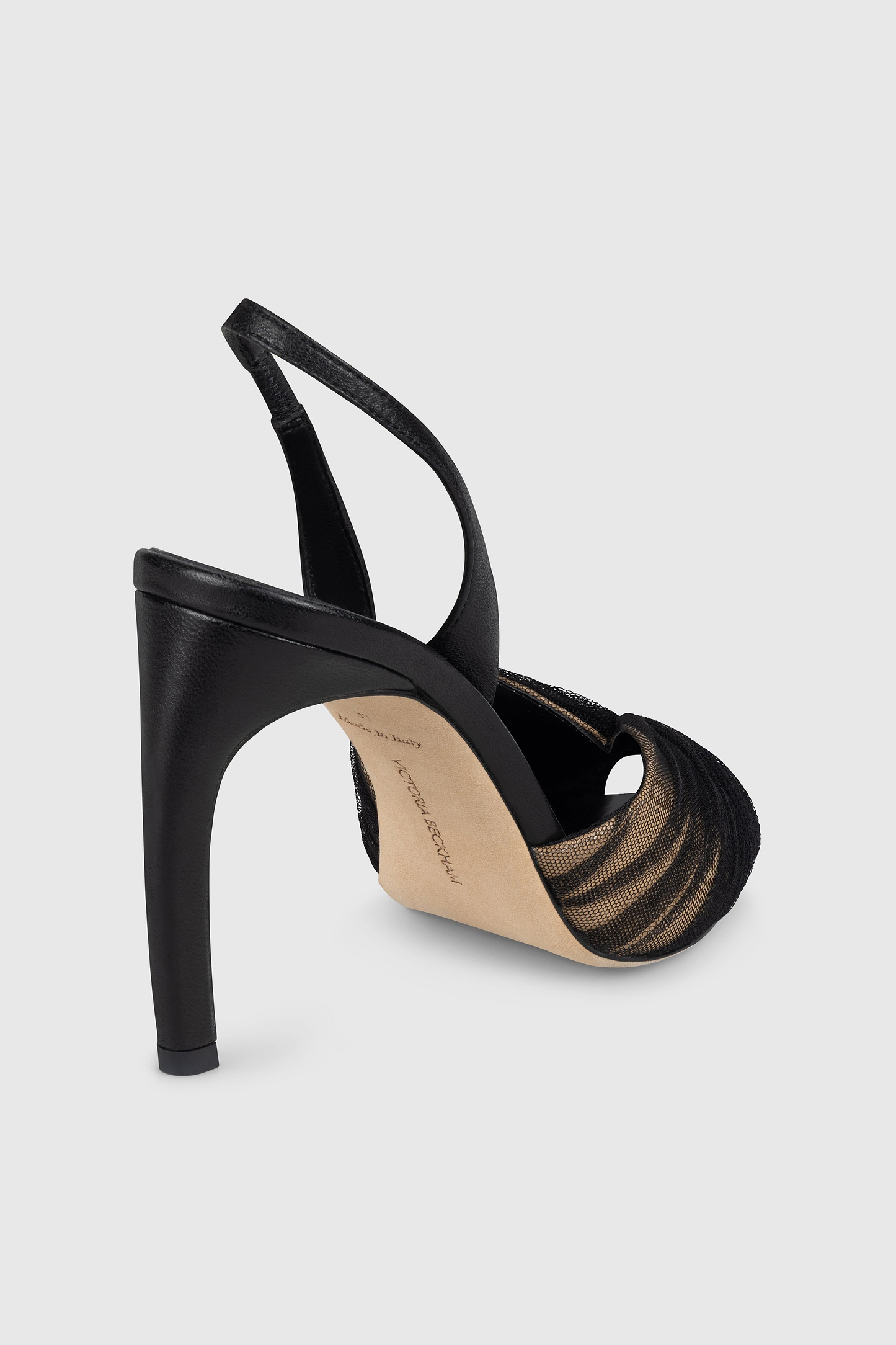 Harlow Halter Back 100 Black & Nude Tulle & Nappa Leather