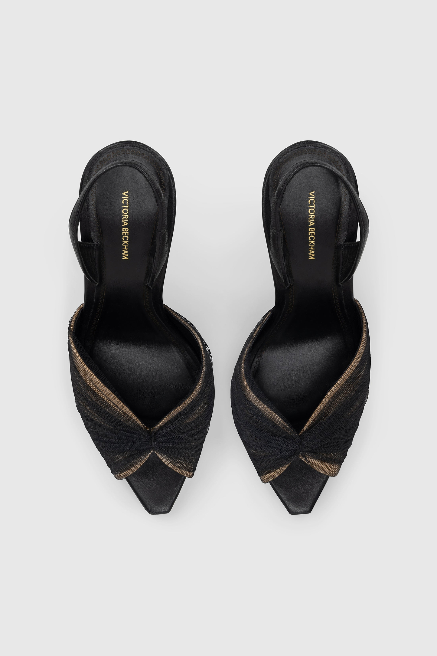 Harlow Halter Back 100 Black & Nude Tulle & Nappa Leather