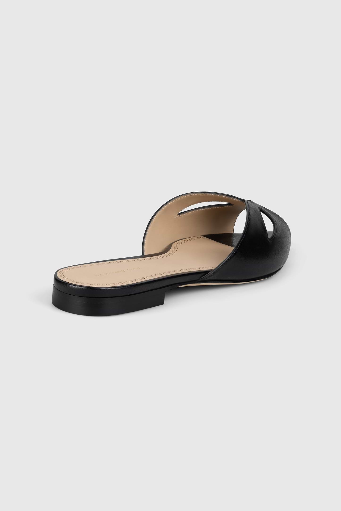Harlow Mask Flat Sandal Black Nappa Leather