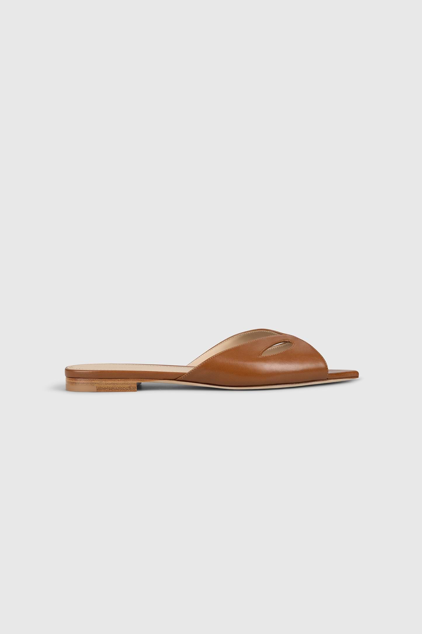 Harlow Mask Flat Sandal Caramel Nappa Leather