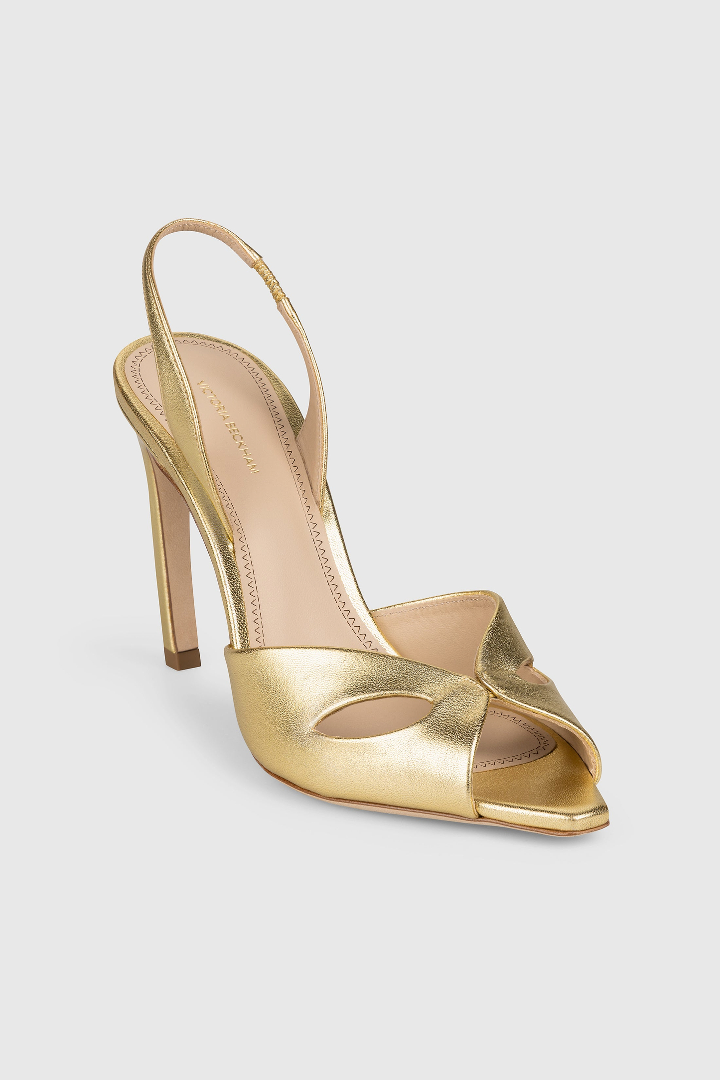 Harlow Mask Halter Back 100 Gold Metallic Nappa Leather