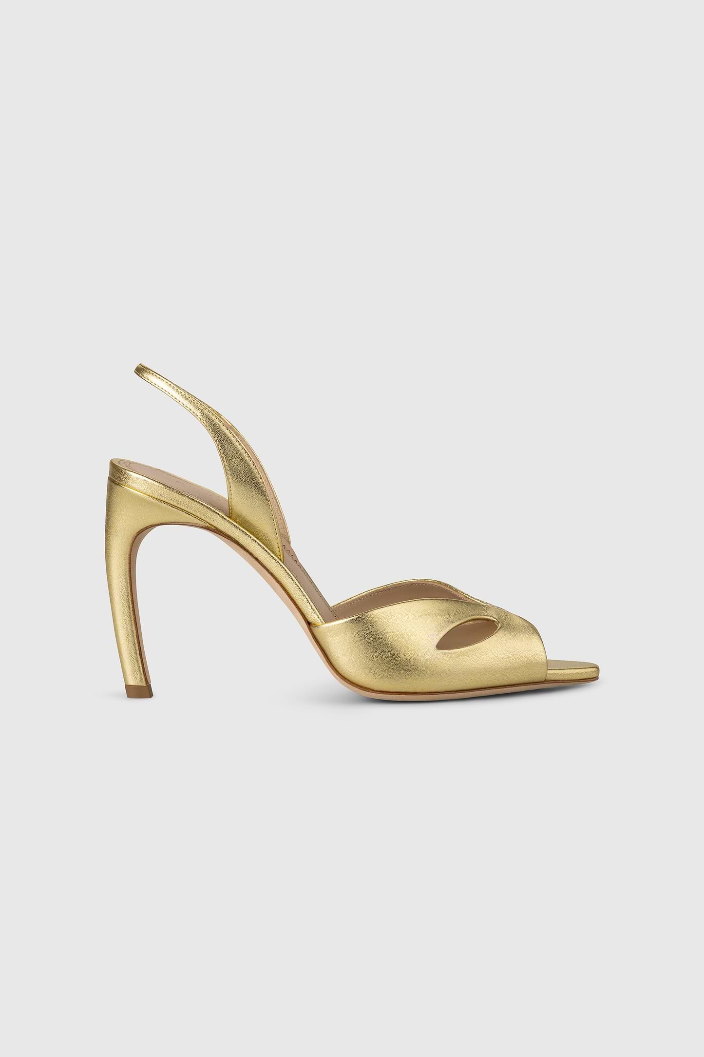 Harlow Mask Halter Back 100 Gold Metallic Nappa Leather