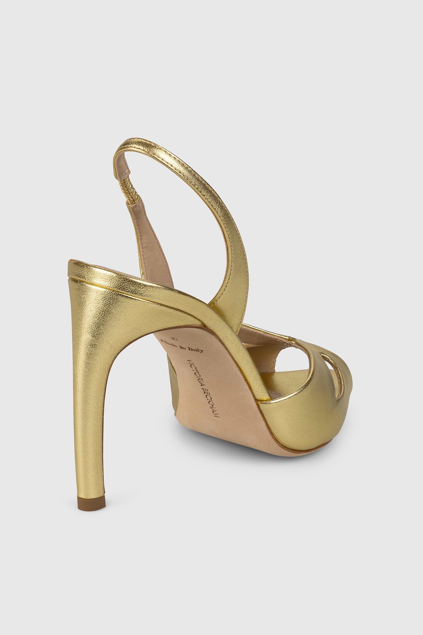 Harlow Mask Halter Back 100 Gold Metallic Nappa Leather
