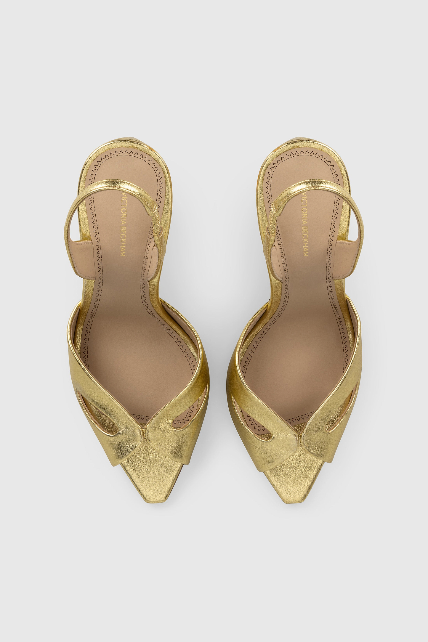 Harlow Mask Halter Back 100 Gold Metallic Nappa Leather