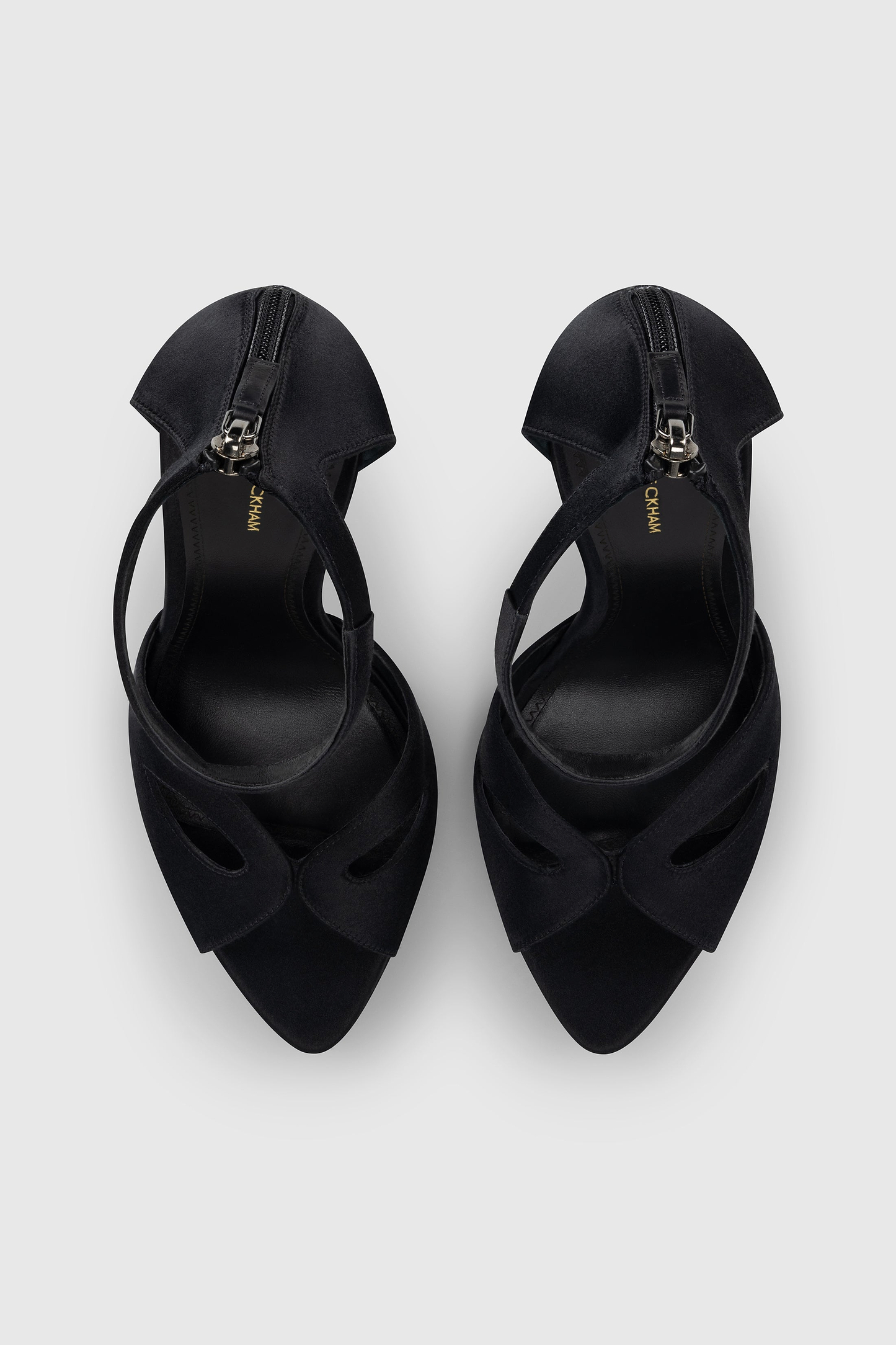 Harlow Mask Platform Sandal 135 Black Satin