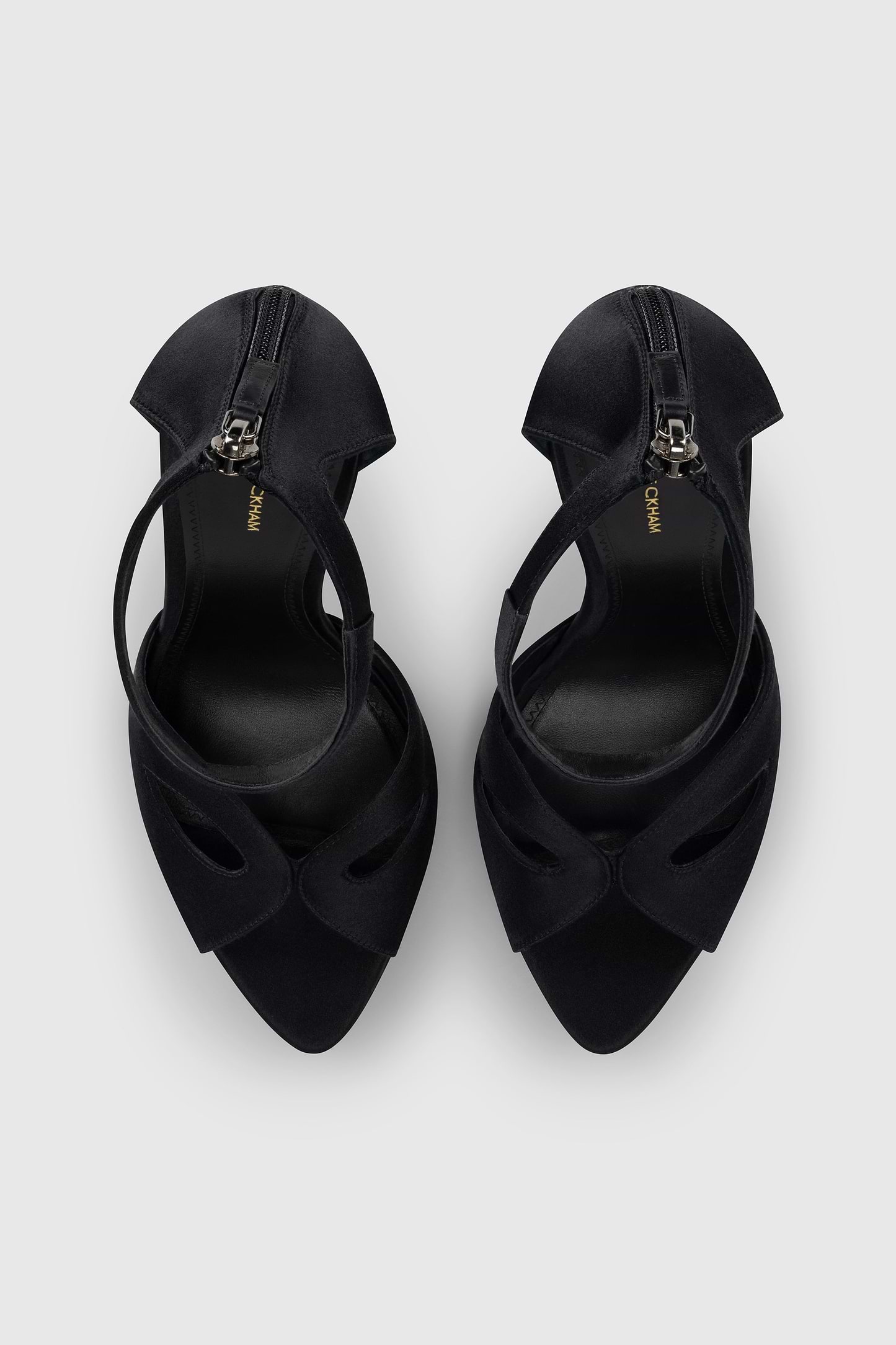 Harlow Mask Platform Sandal 135 Black Satin