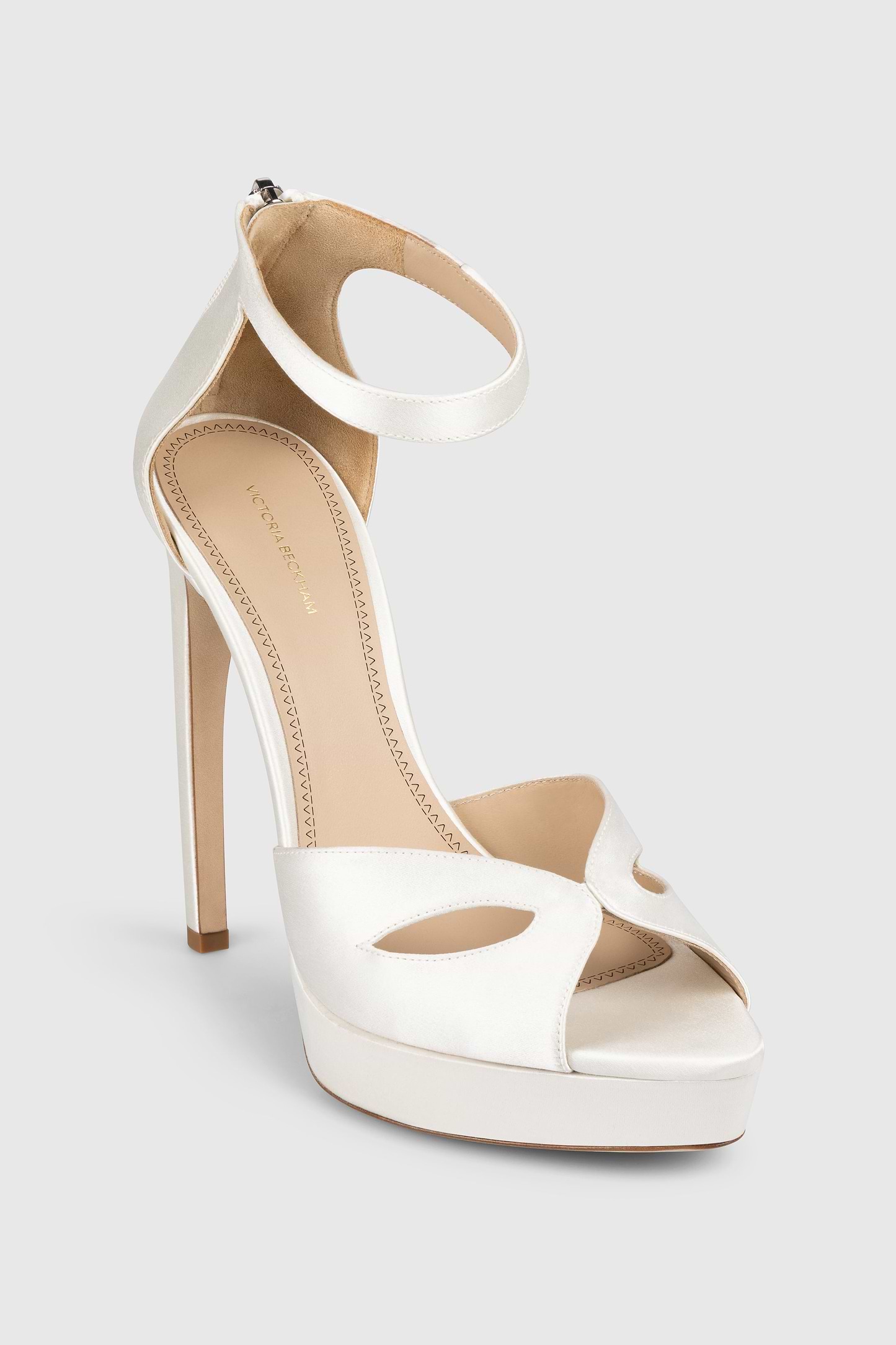 Harlow Mask Platform Sandal 135 Ivory Satin