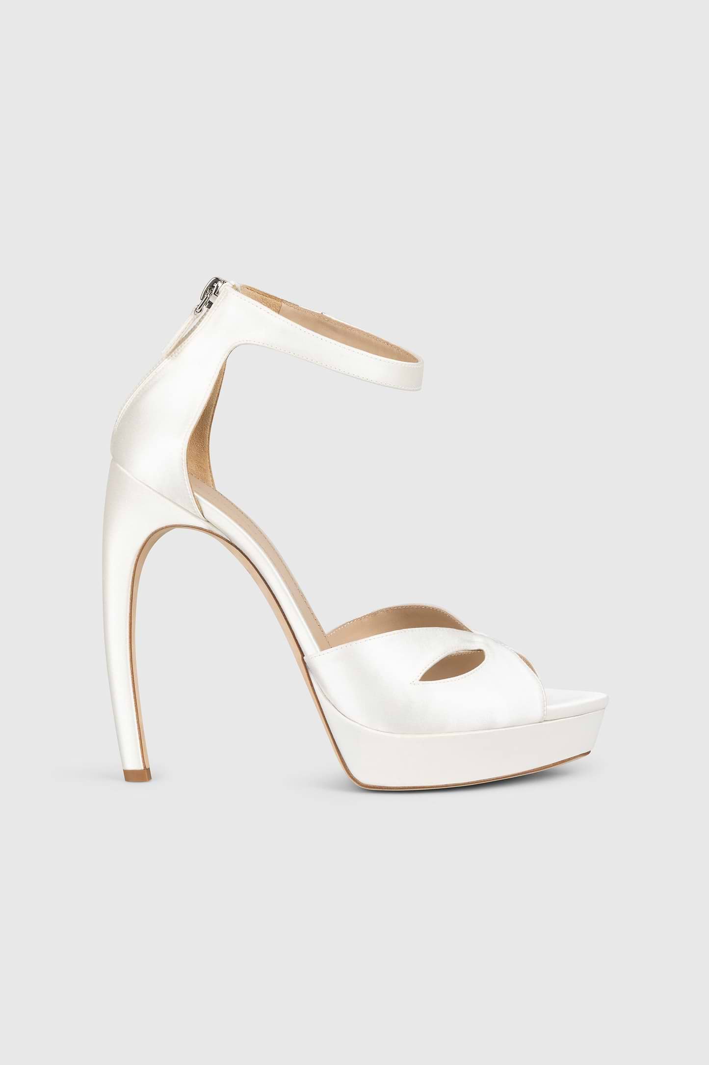 Harlow Mask Platform Sandal 135 Ivory Satin