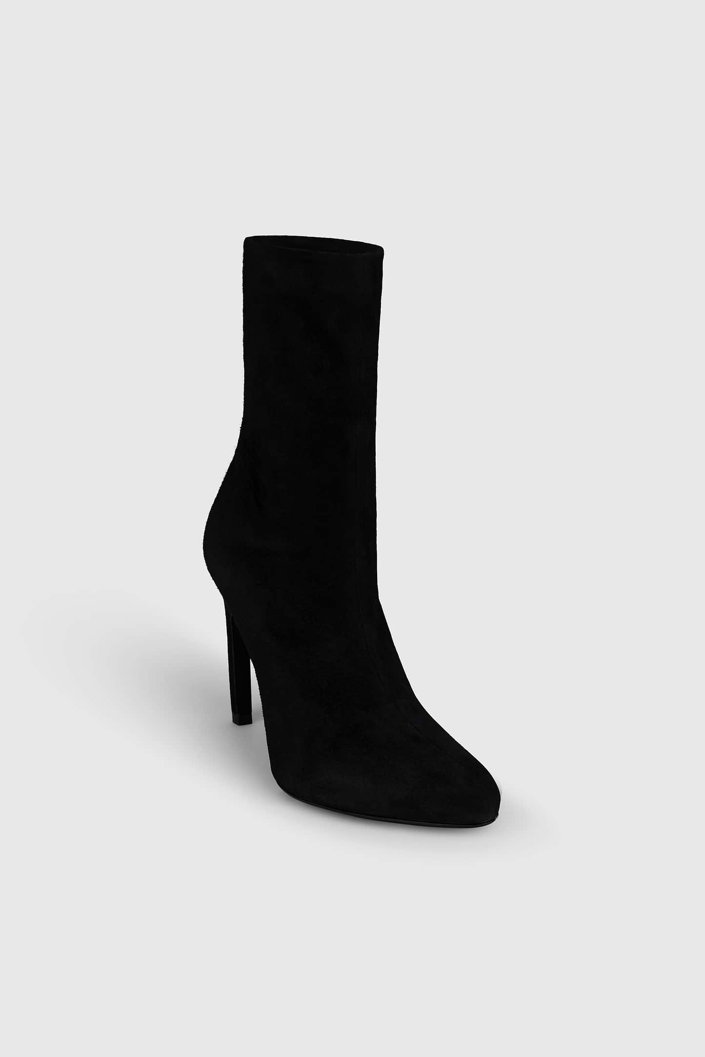 Harlow Mid Boot 100 Black Stretch Suede