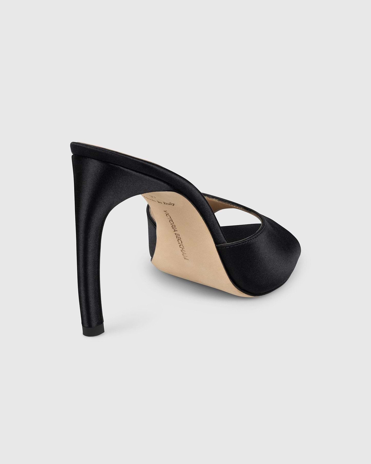 Harlow Open Toe Mule 100 Black Satin