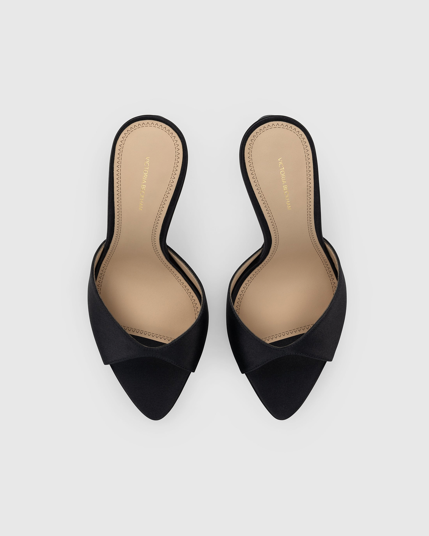 Harlow Open Toe Mule 100 Black Satin