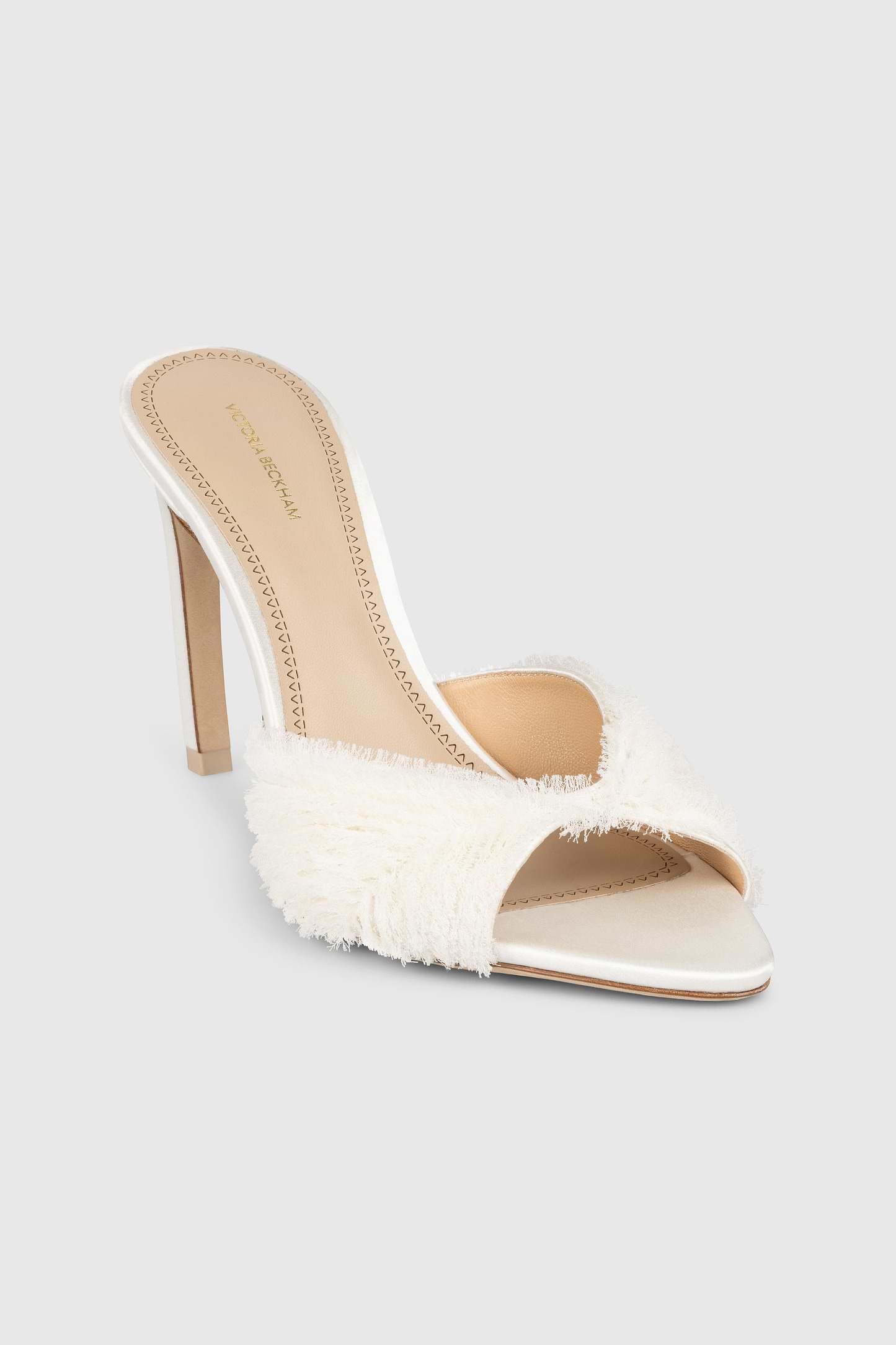 Harlow Open Toe Mule 100 Ivory Embroidery