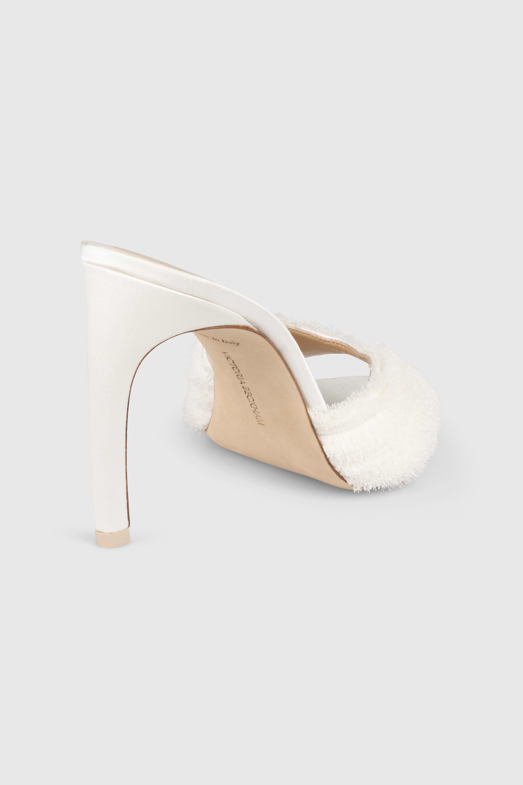 Harlow Open Toe Mule 100 Ivory Embroidery