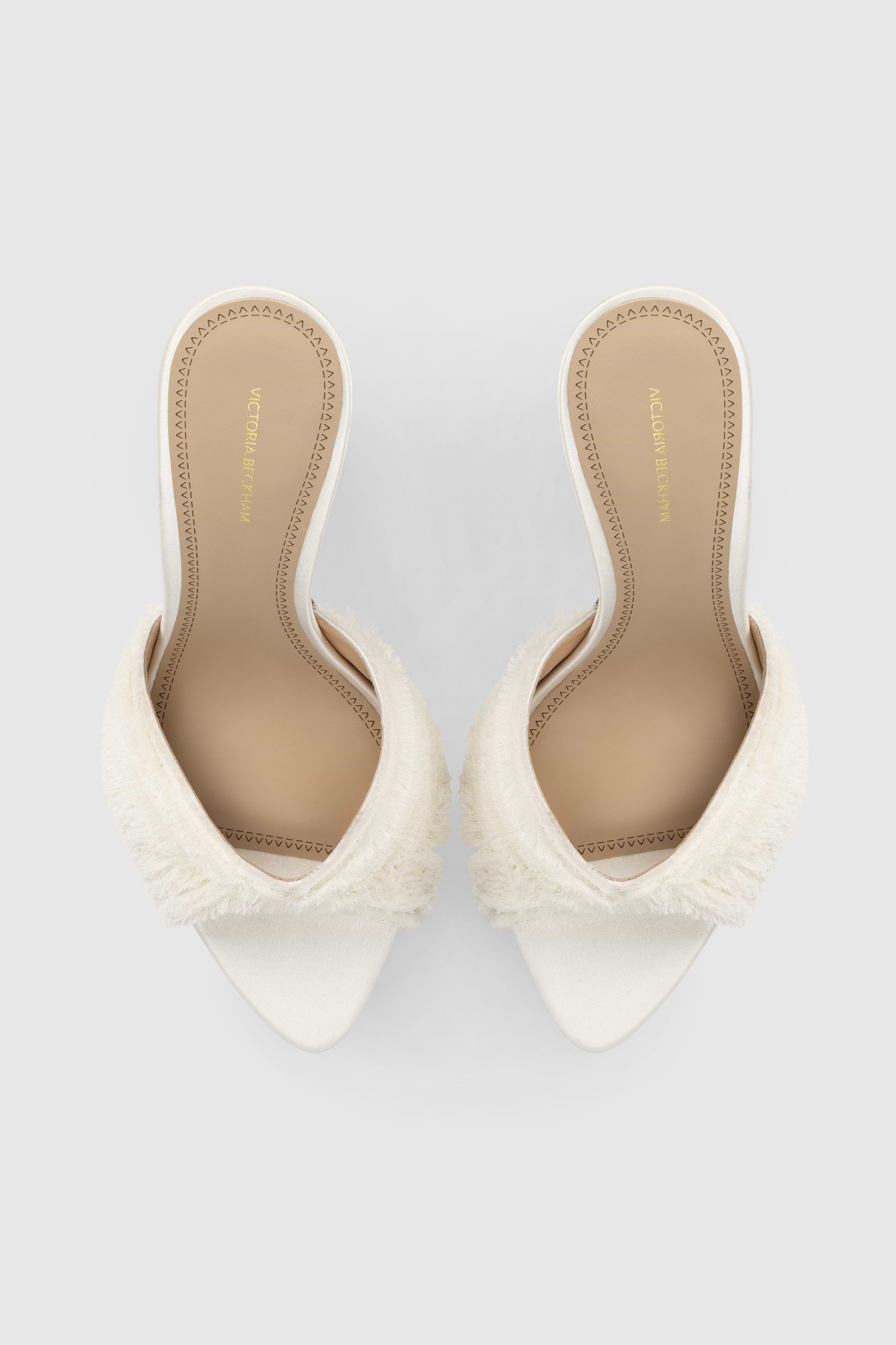 Harlow Open Toe Mule 100 Ivory Embroidery