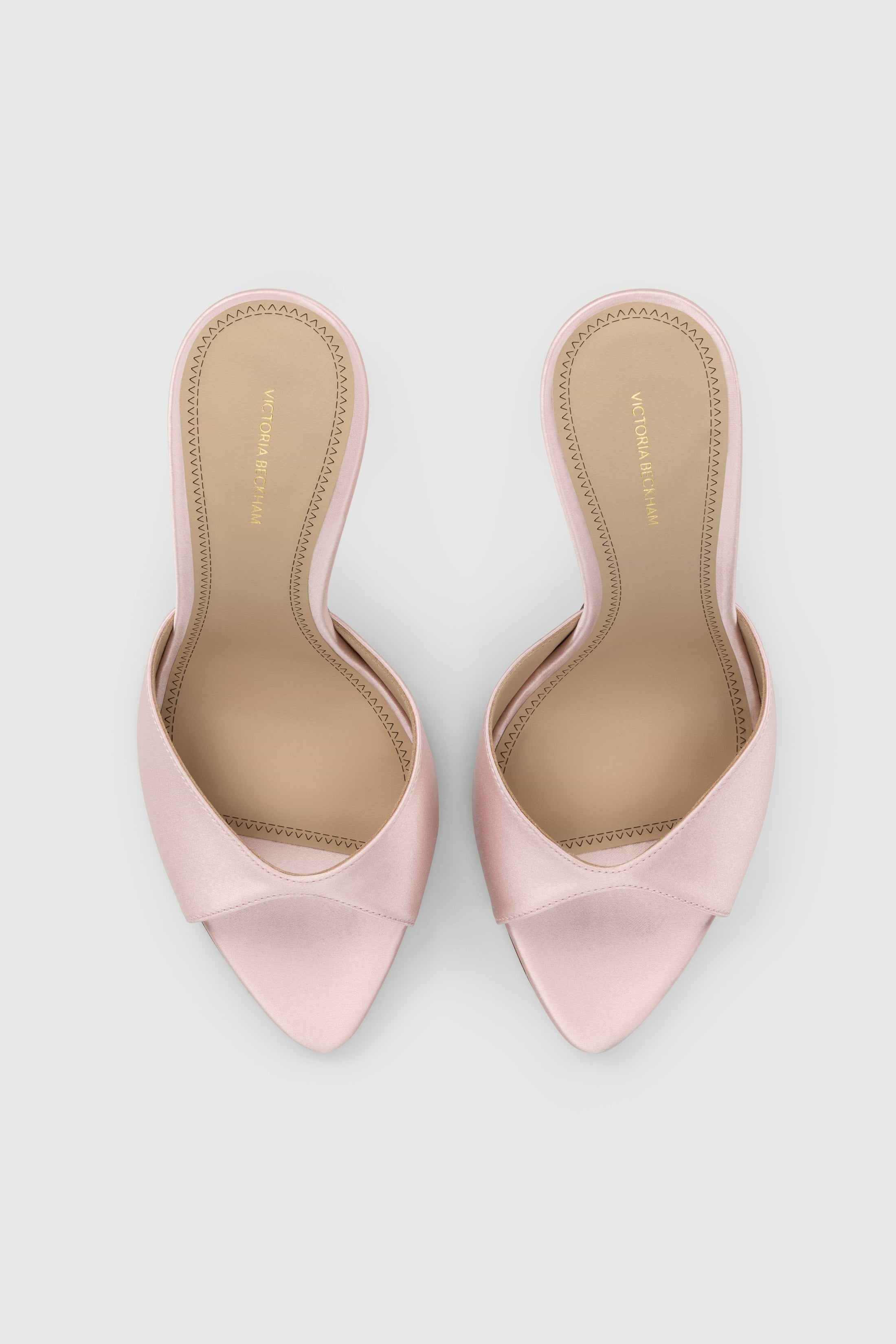 Harlow Open Toe Mule 100 Pink Satin
