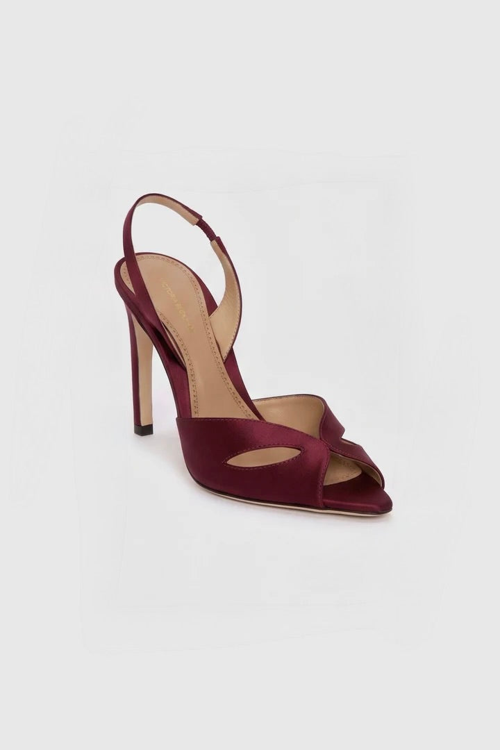 Harlow Mask Halter Back 100 Burgundy Satin