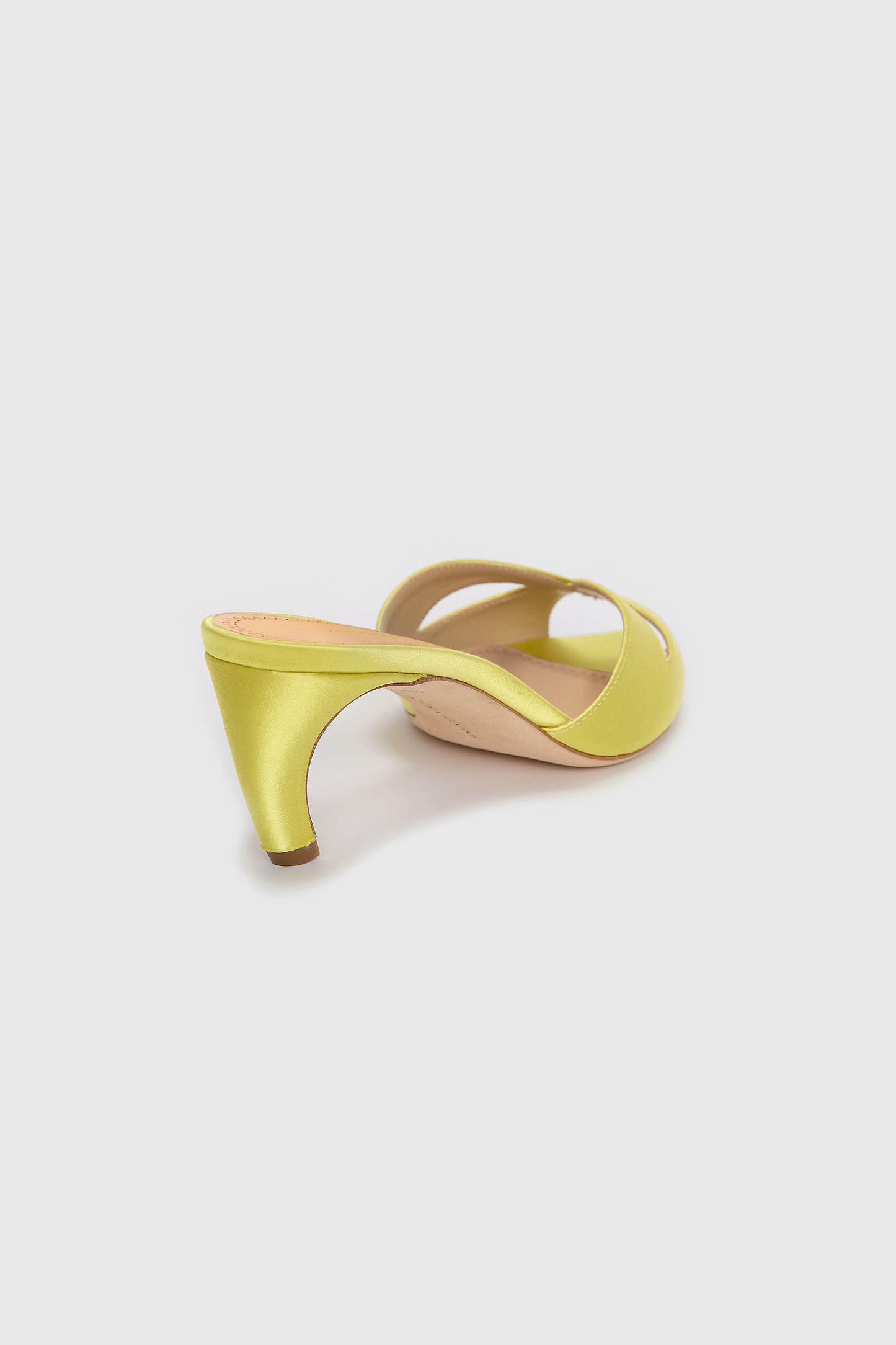 Harlow Mask Mule 55 Yellow Satin