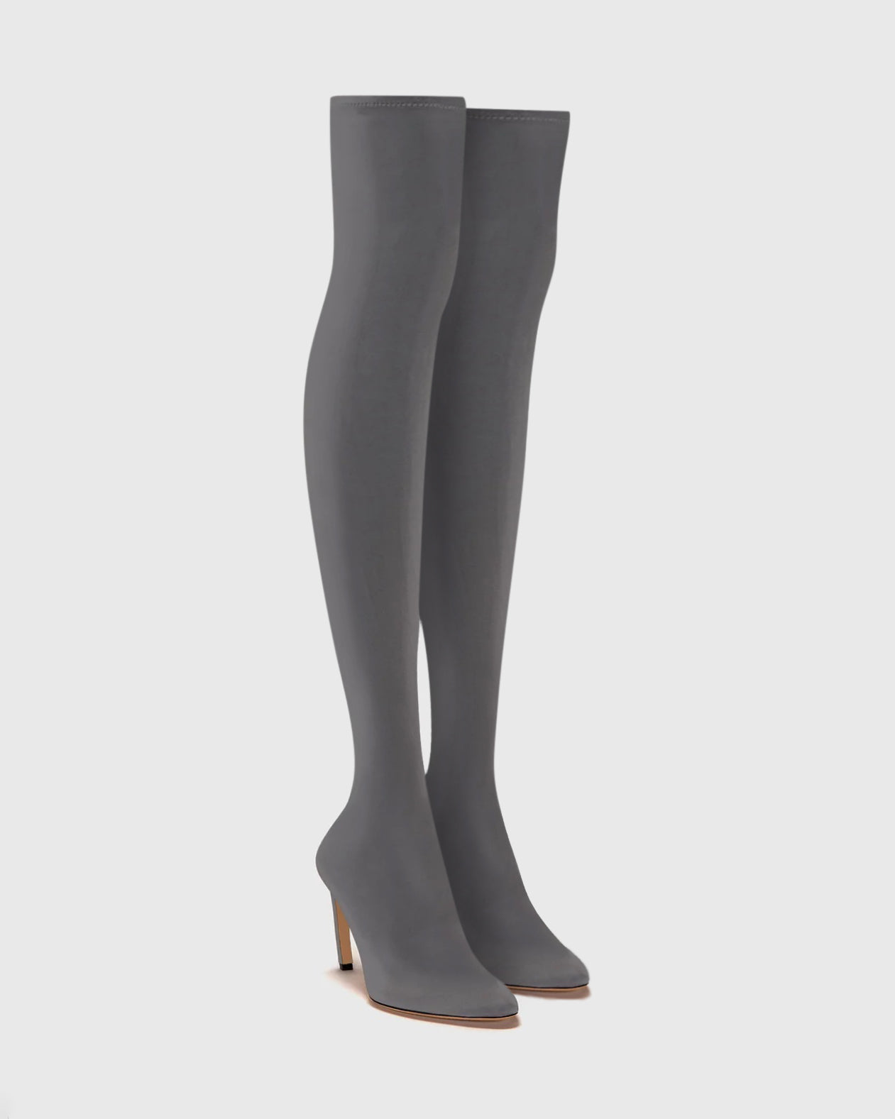 Harlow Thigh-High Boot 100 Grey Jersey