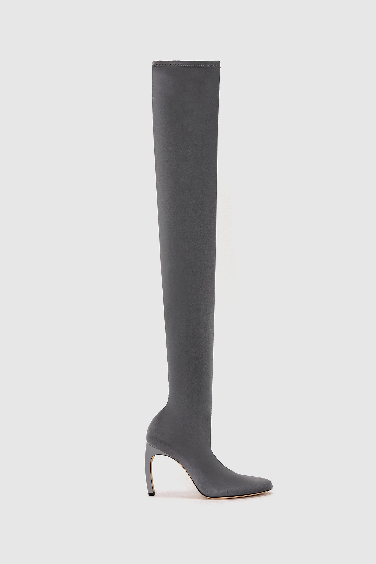 Harlow Thigh-High Boot 100 Grey Jersey