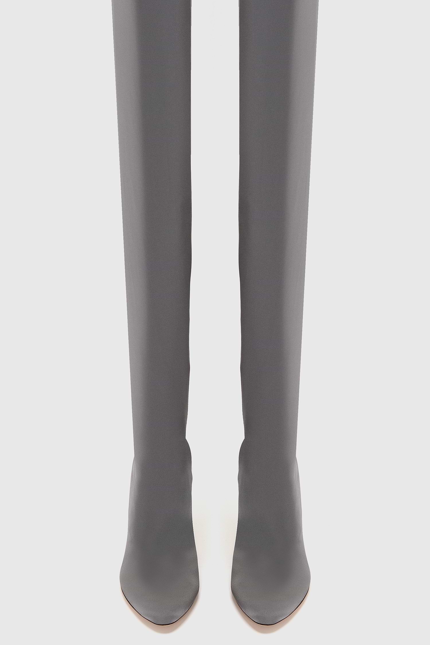 Harlow Thigh-High Boot 100 Grey Jersey
