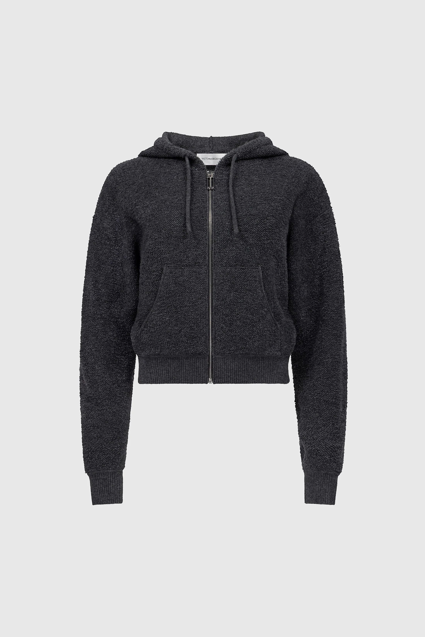 Isla Zipped Hoodie In Dark Grey