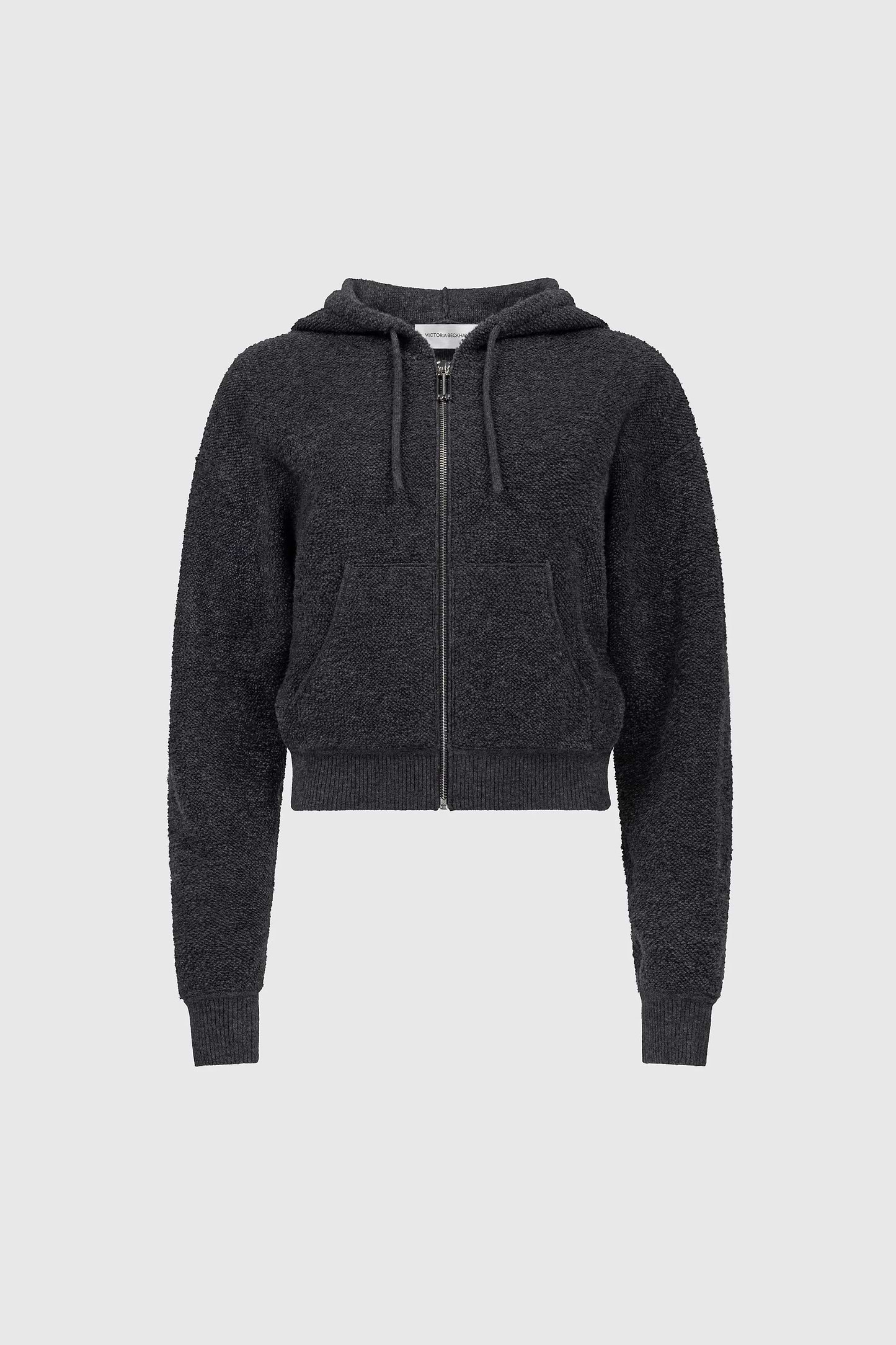 Isla Zipped Hoodie In Dark Grey