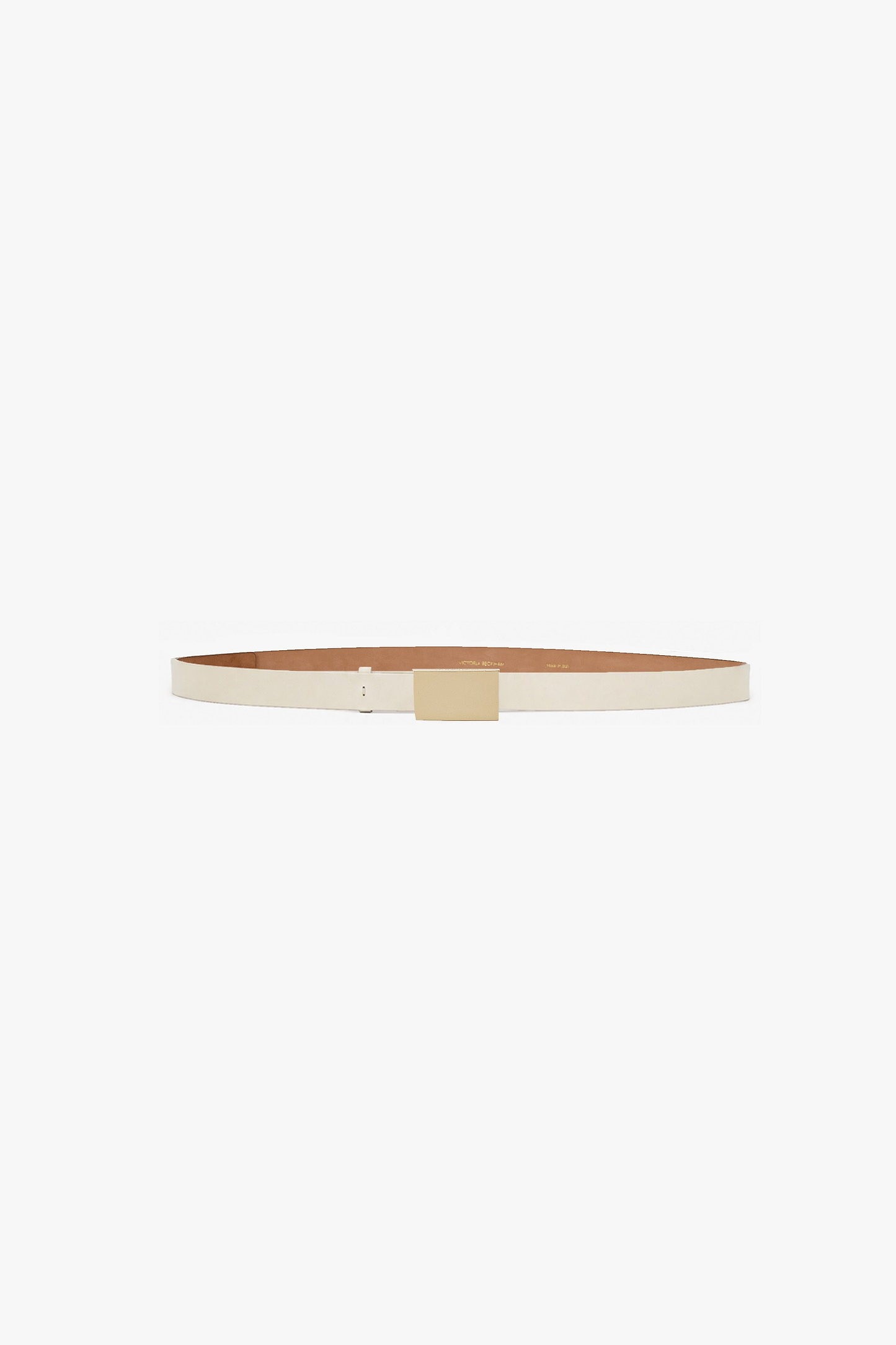 Portofino Mirror Belt 25mm Ivory Shiny Calf Leather