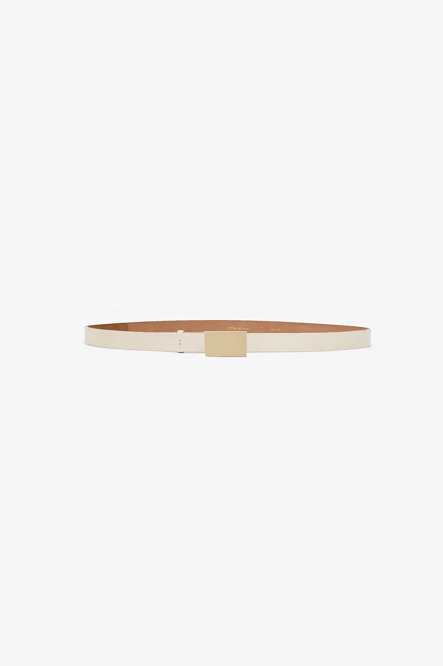 Portofino Mirror Belt 25mm Ivory Shiny Calf Leather