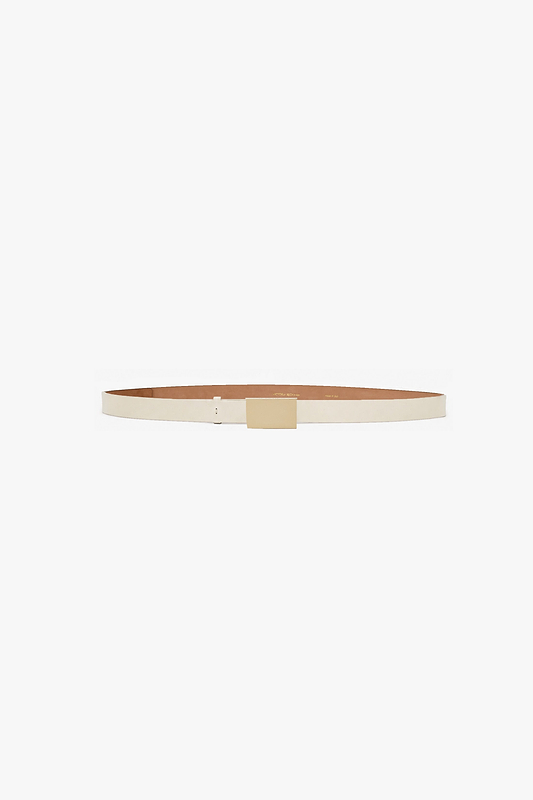 Portofino Mirror Belt 25mm Ivory Shiny Calf Leather