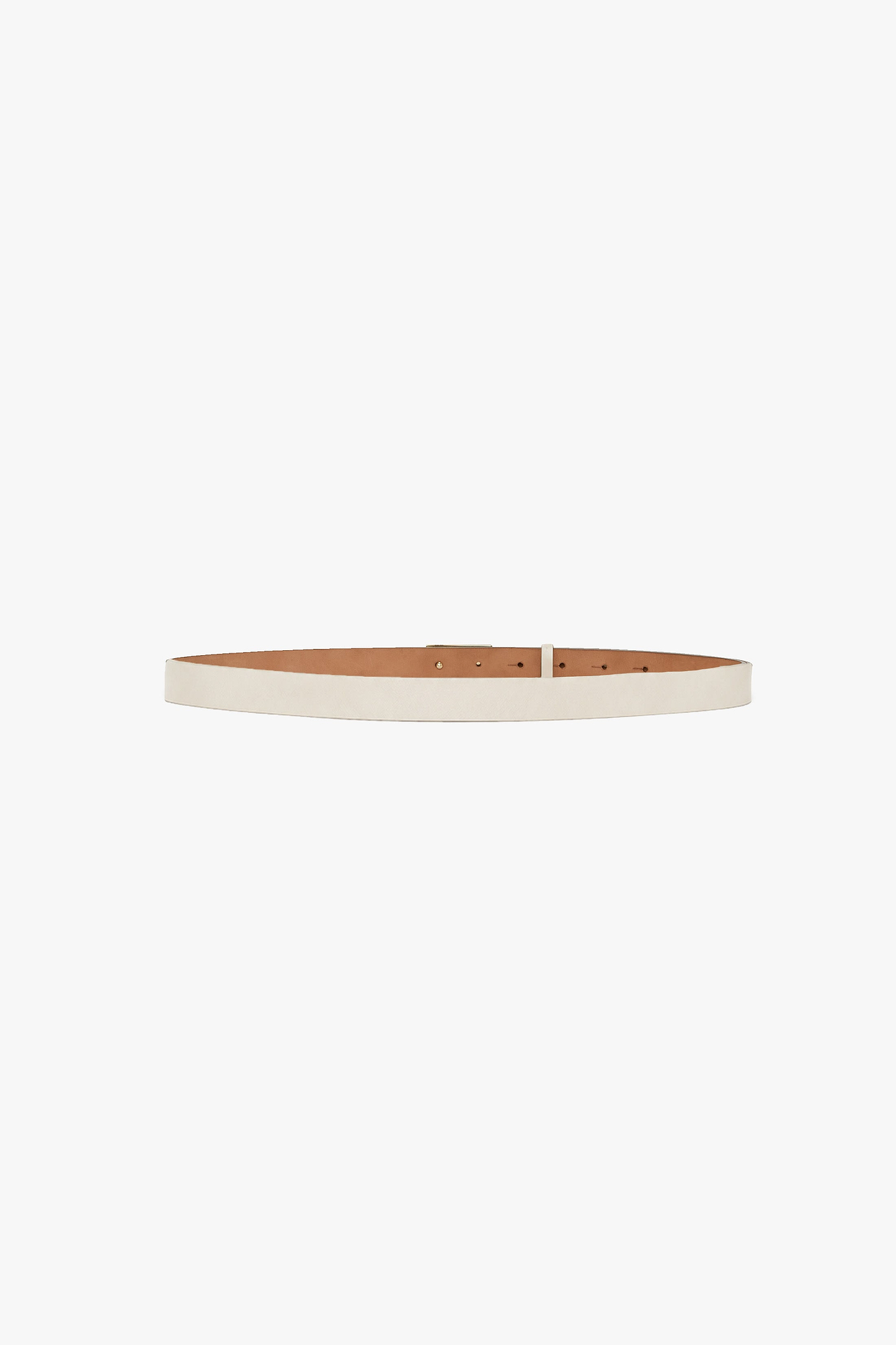 Portofino Mirror Belt 25mm Ivory Shiny Calf Leather