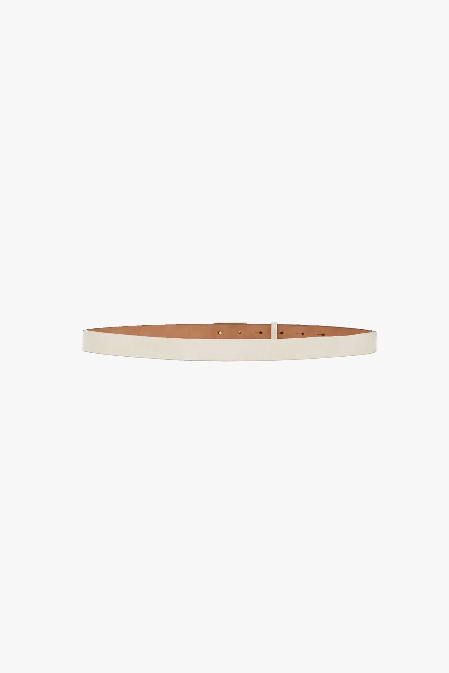 Portofino Mirror Belt 25mm Ivory Shiny Calf Leather