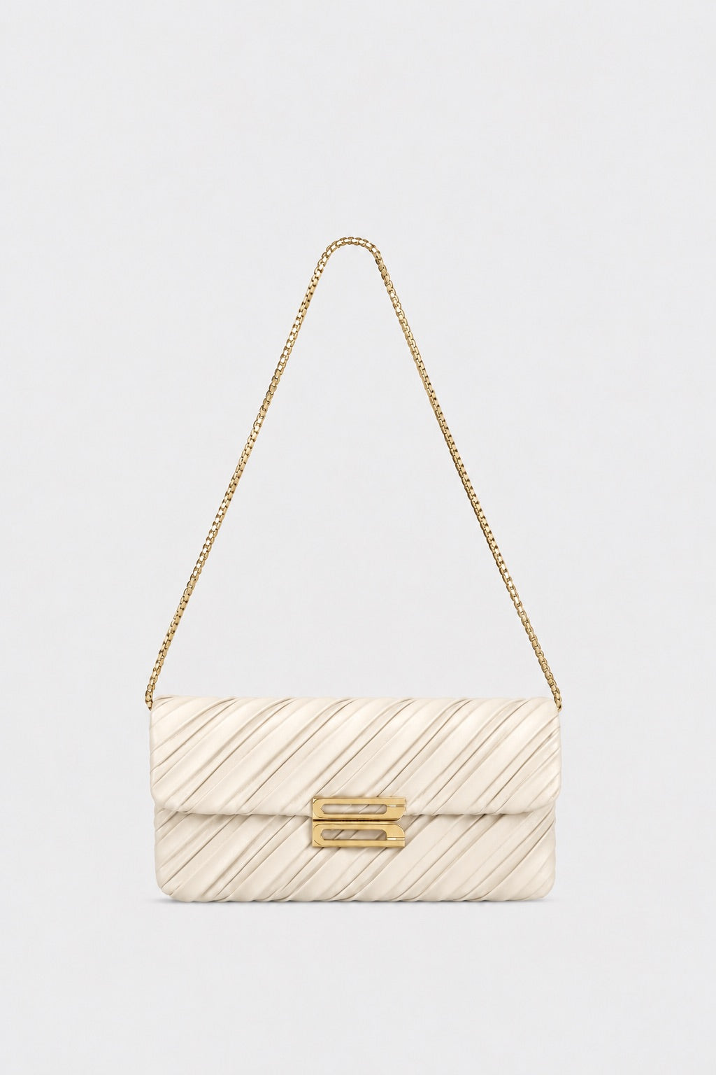 Soft Dorian Chain Baguette Ceramic Pleated Nappa