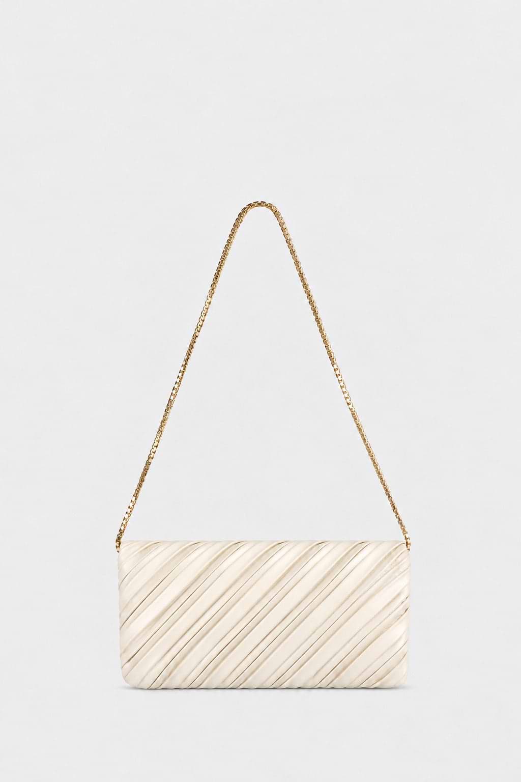 Soft Dorian Chain Baguette Ceramic Pleated Nappa