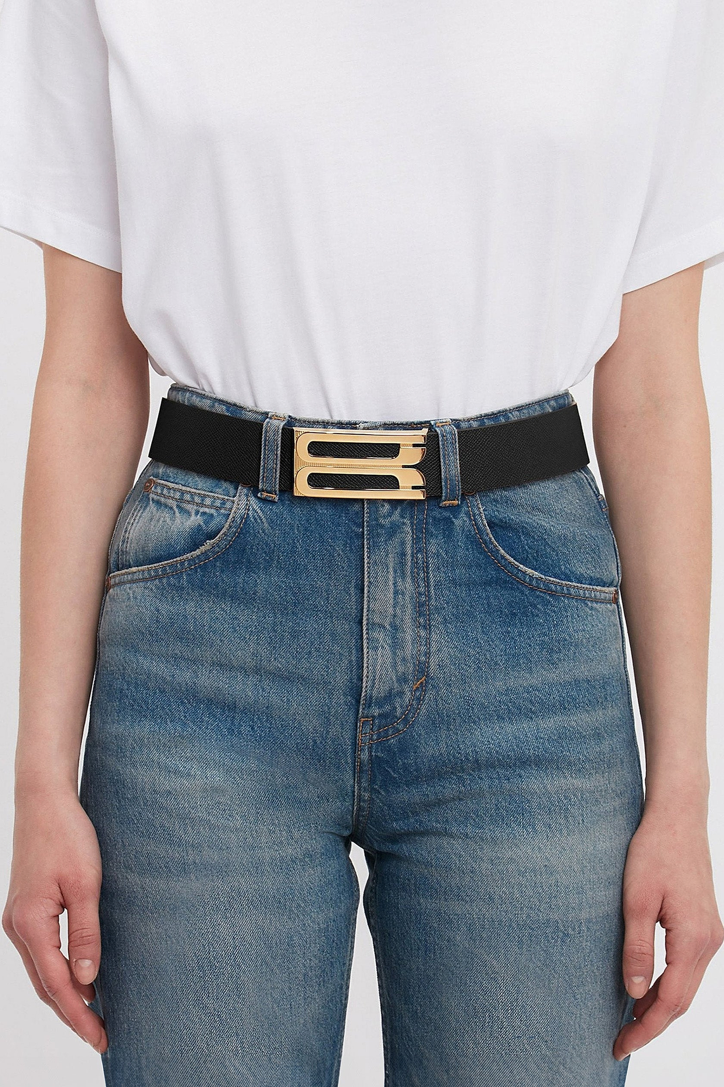Dorian Frame Belt Jumbo 40mm Black Grainy Calf Leather