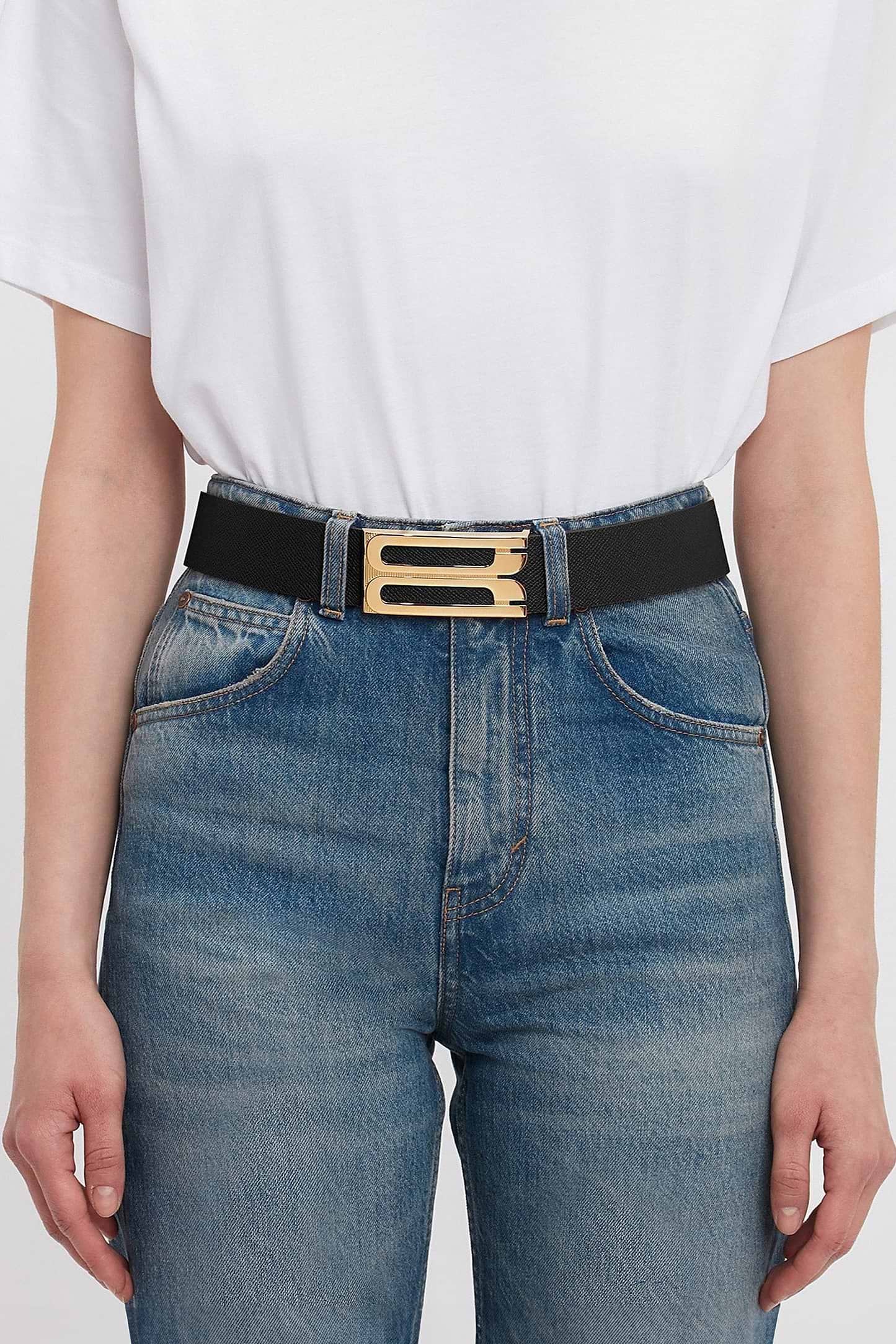 Dorian Frame Belt Jumbo 40mm Black Grainy Calf Leather