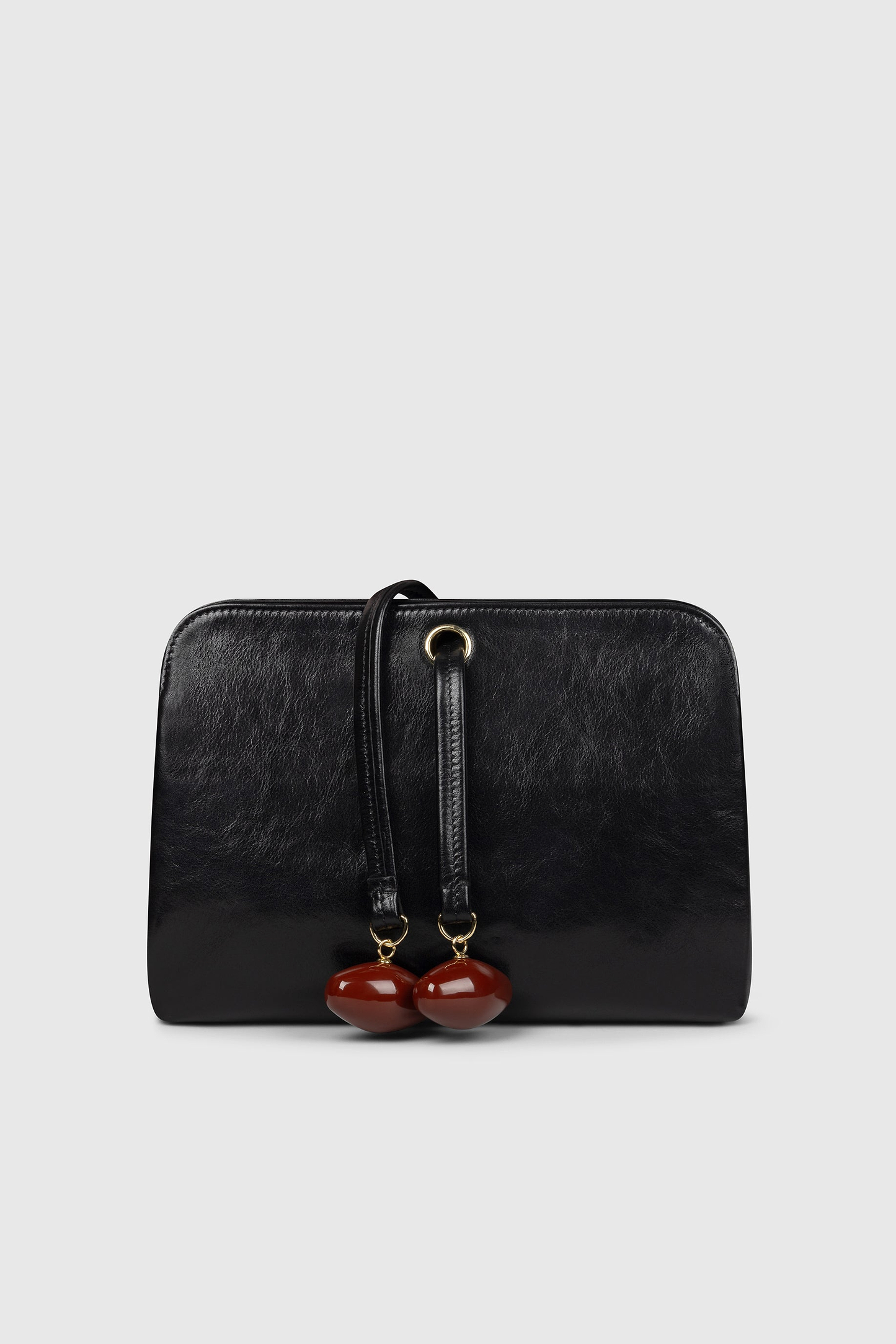 Kizette Clutch Black Supple Shine Leather