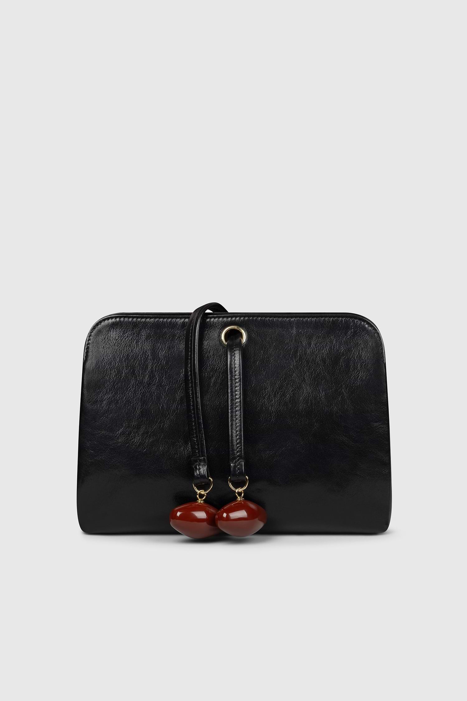 Kizette Clutch Black Supple Shine Leather