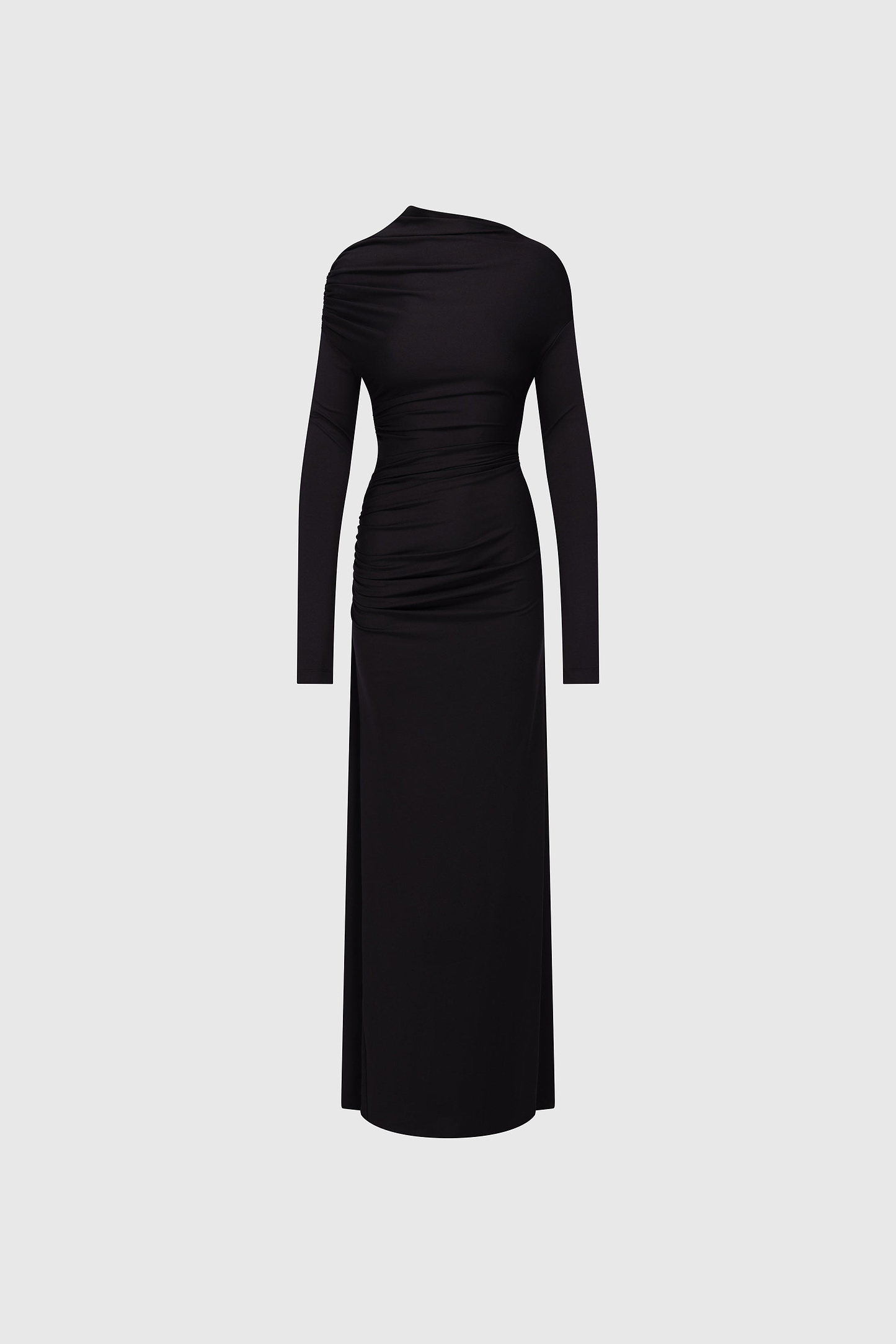 Shoulder Drape Gown In Black