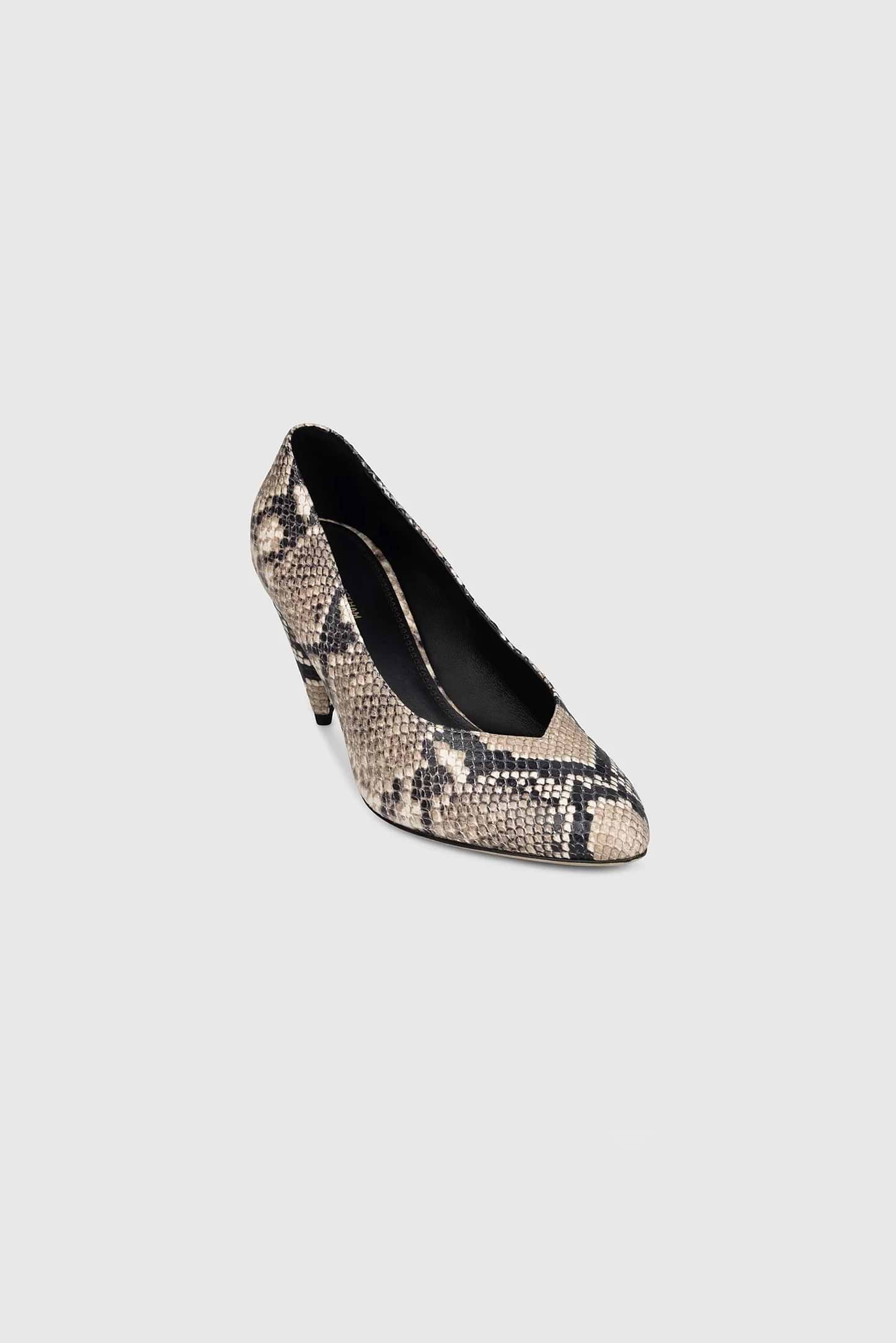 Maverick Pump 80 Natural Brown Snake Print Leather