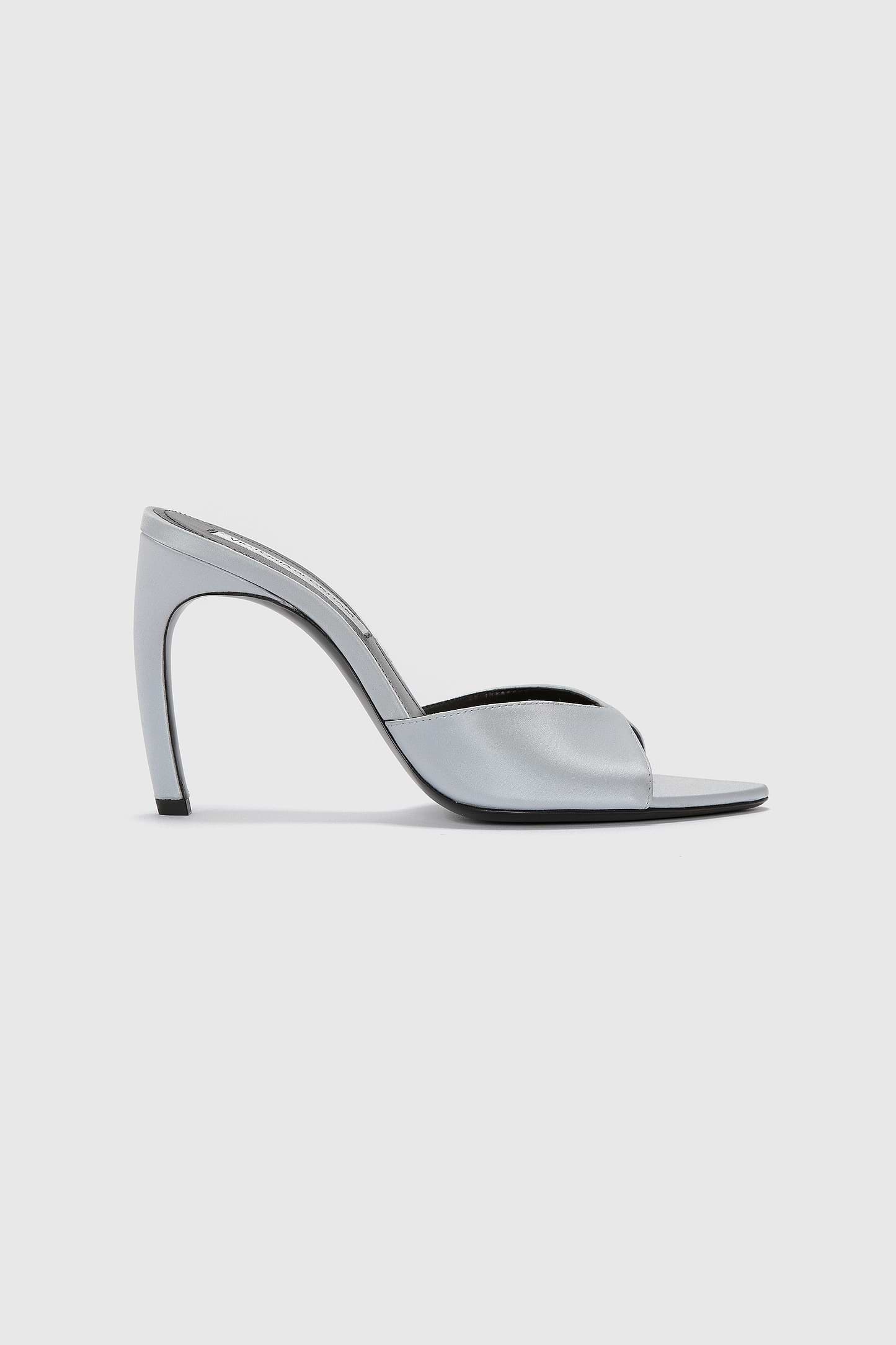 Harlow Open Toe Mule 100 Magnesium Satin