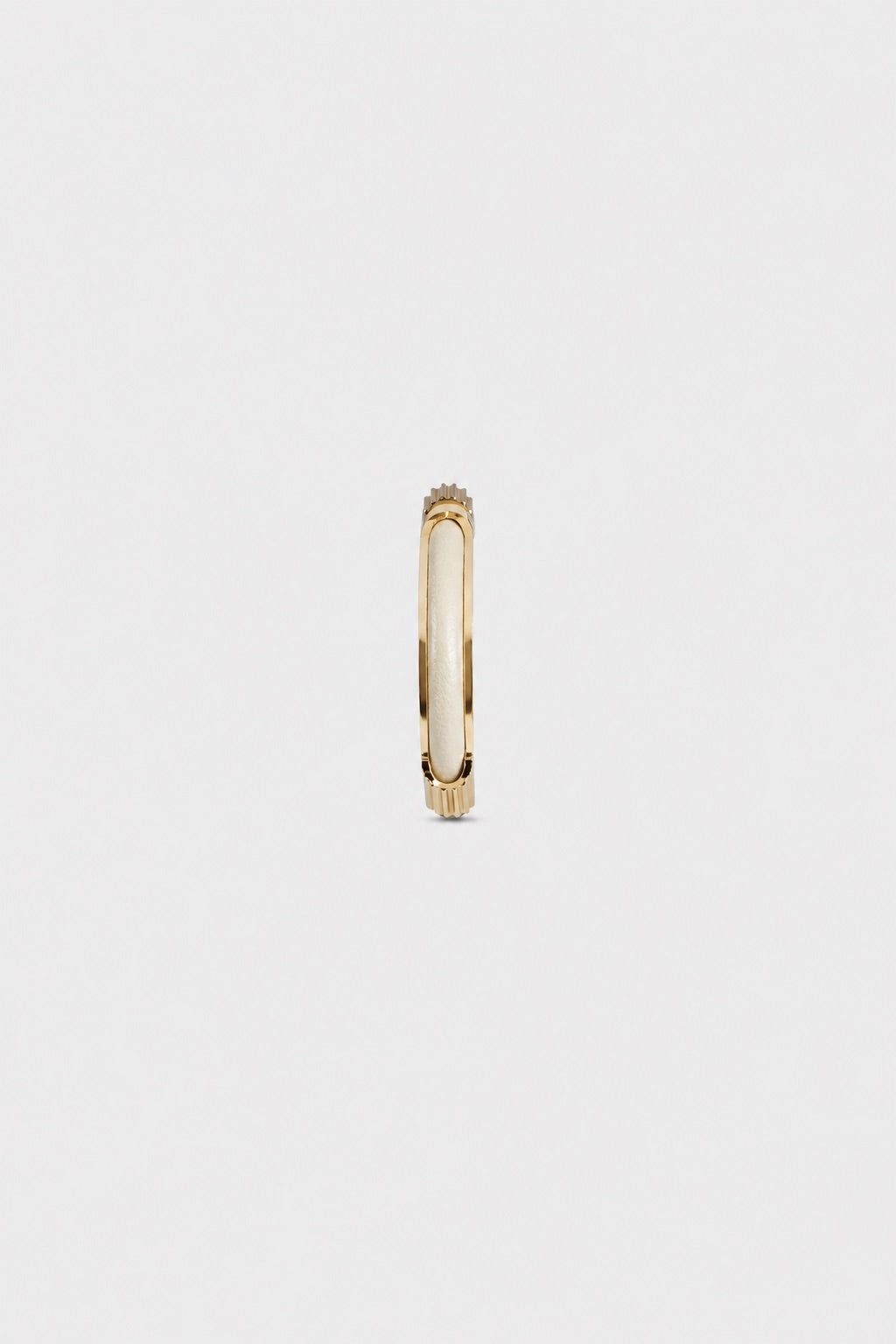 Strobel Hoop Earrings In Ceramic Brass & Leather
