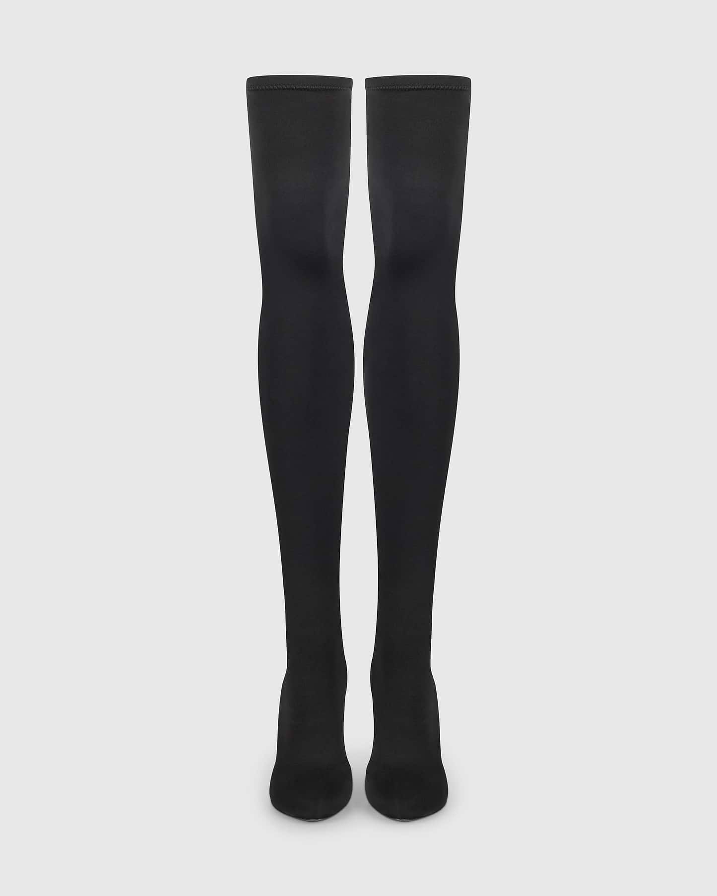 Harlow Thigh-High Boot 100 Black Jersey