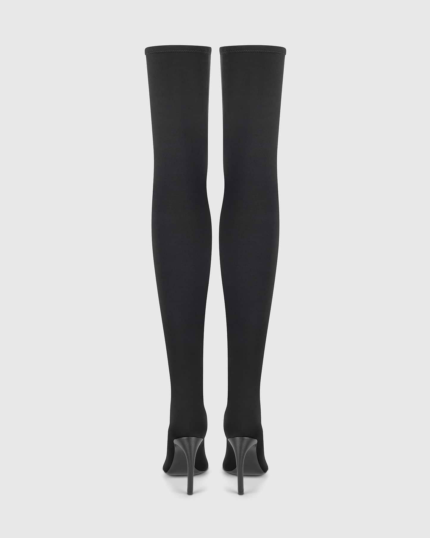 Harlow Thigh-High Boot 100 Black Jersey