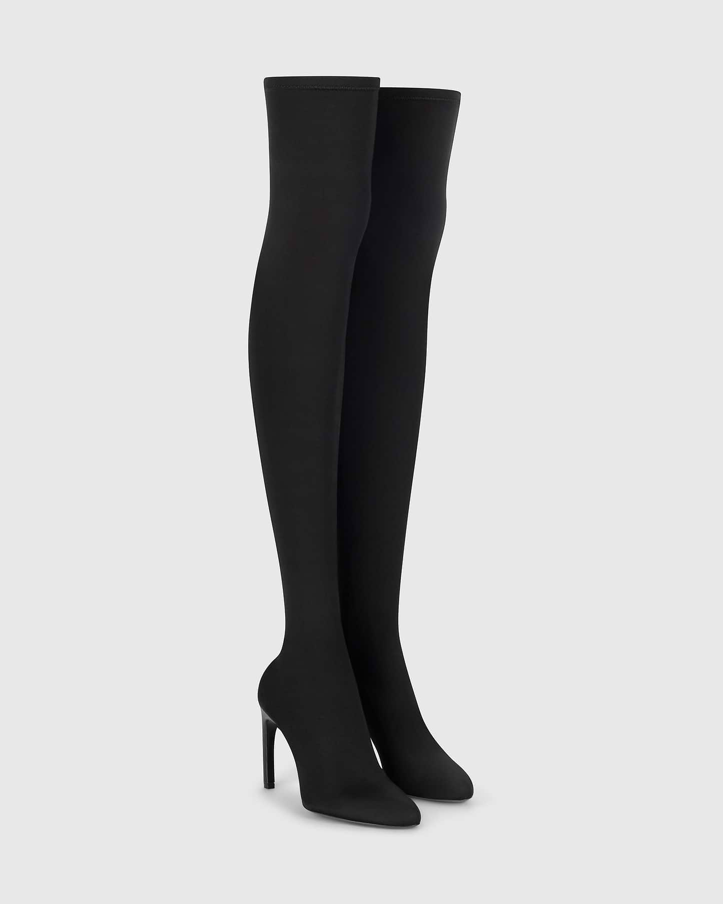 Harlow Thigh-High Boot 100 Black Jersey