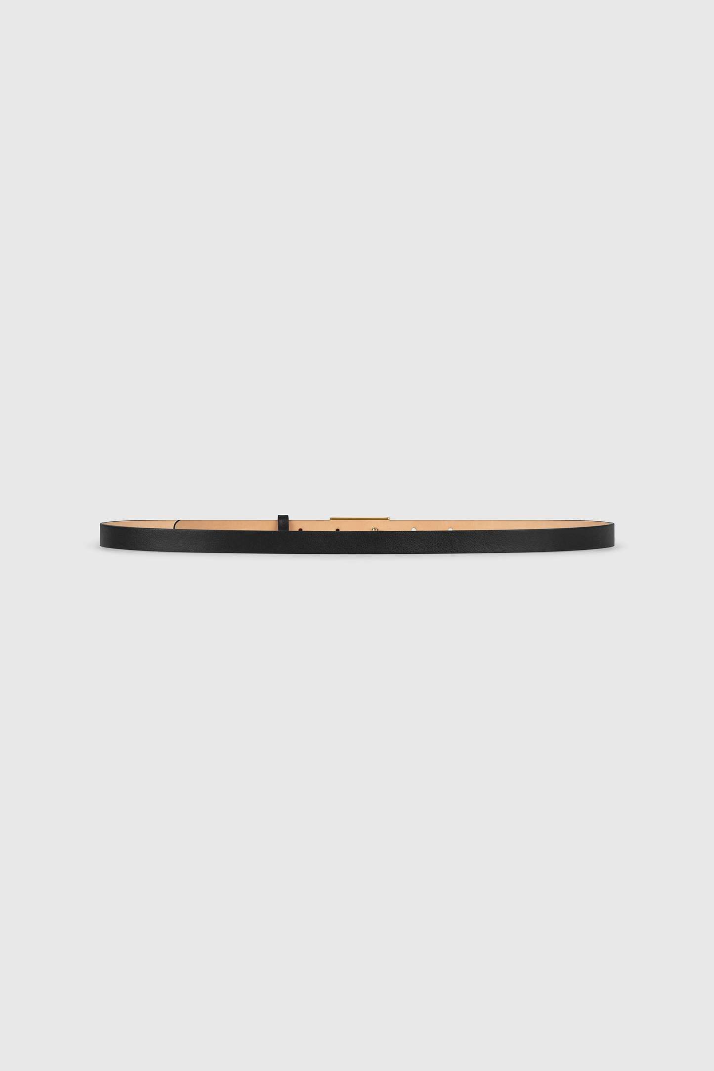 Portofino Mirror Belt Micro 15mm Black Shiny Calf Leather