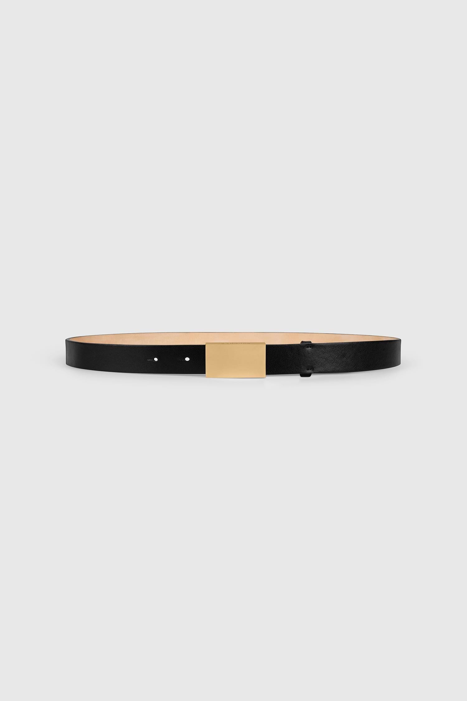 Portofino Mirror Belt Jumbo 30mm Black Shiny Calf Leather