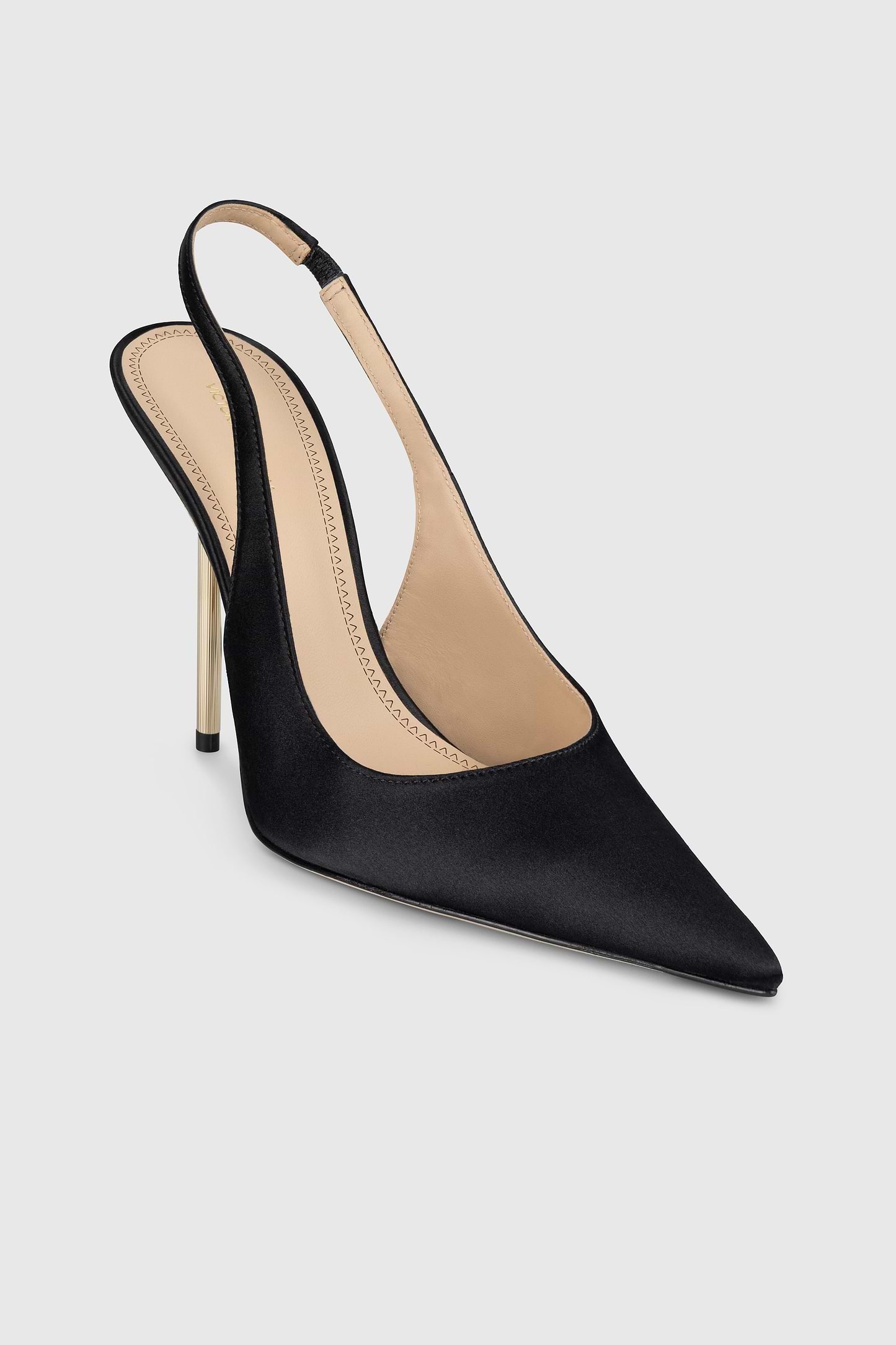 Portofino Slingback 100 Black Satin