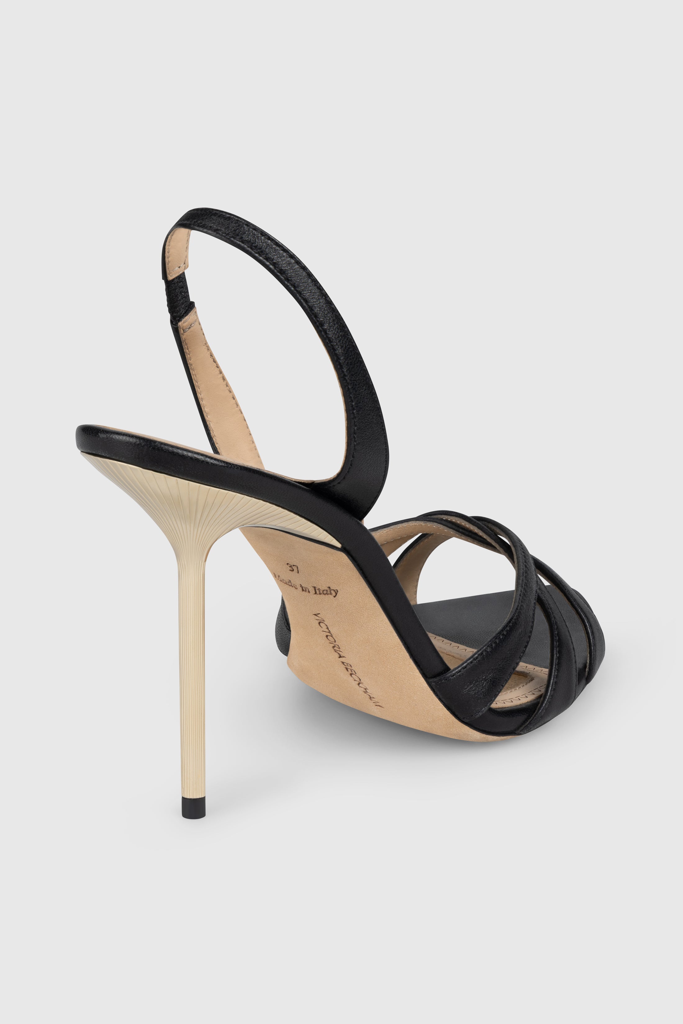 Portofino Strappy Sandal 100 Black Nappa Leather